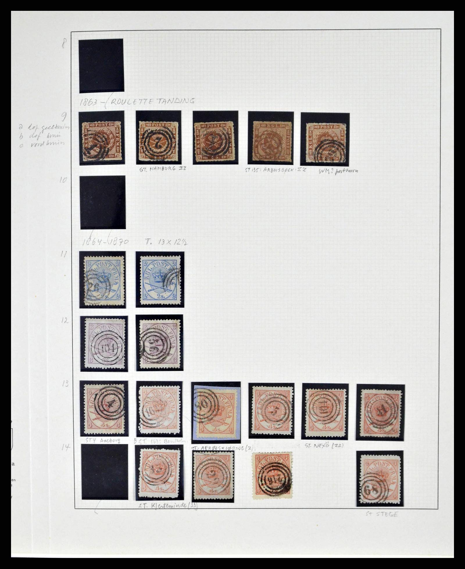 38749 0003 - Postzegelverzameling 38749 Denemarken 1853-1950.