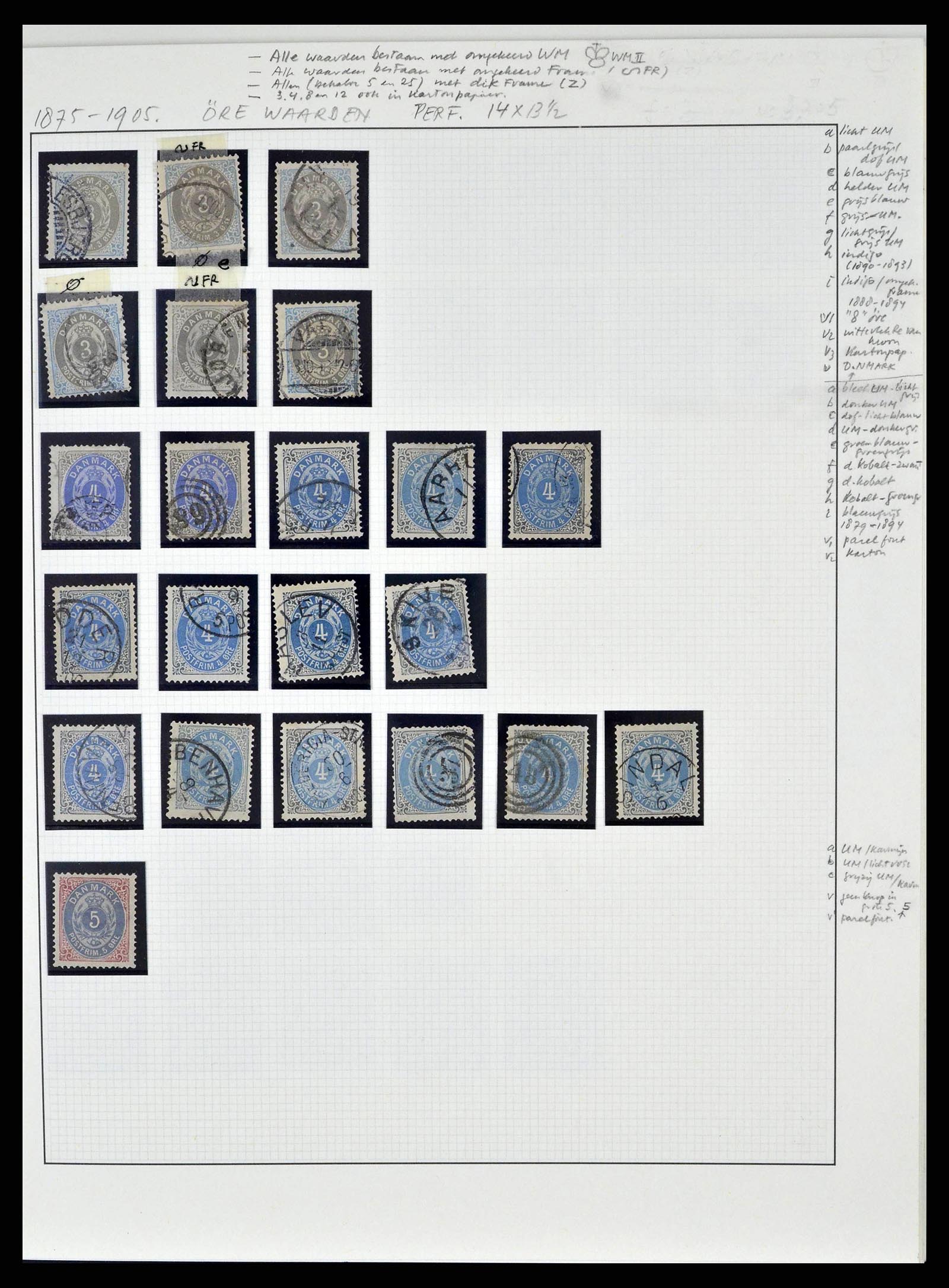 38749 0006 - Postzegelverzameling 38749 Denemarken 1853-1950.