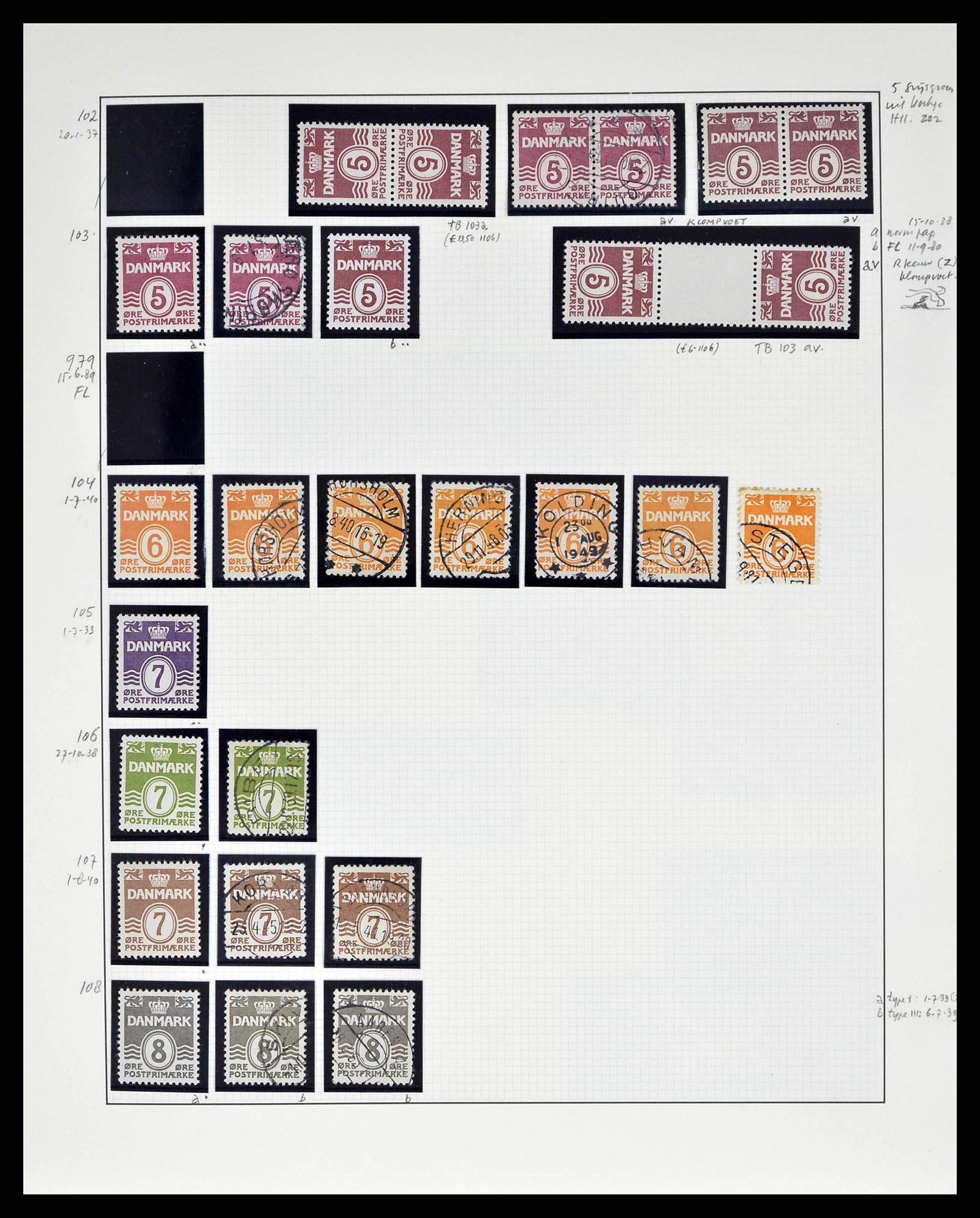 38749 0027 - Postzegelverzameling 38749 Denemarken 1853-1950.
