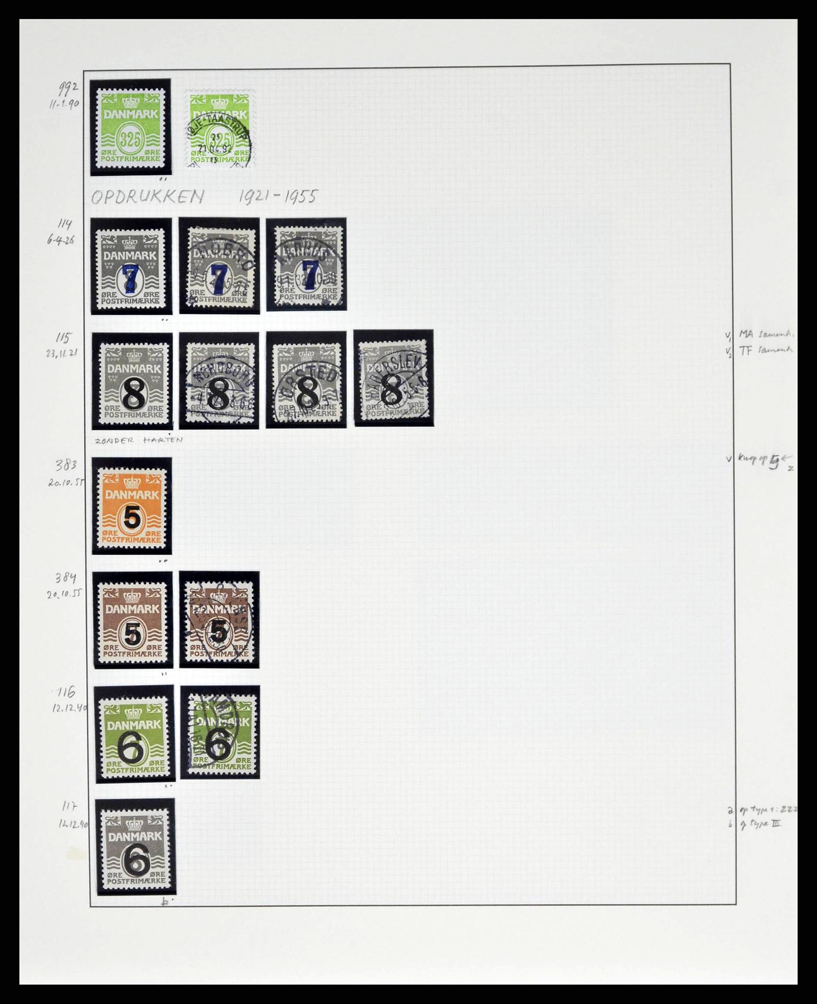 38749 0034 - Postzegelverzameling 38749 Denemarken 1853-1950.