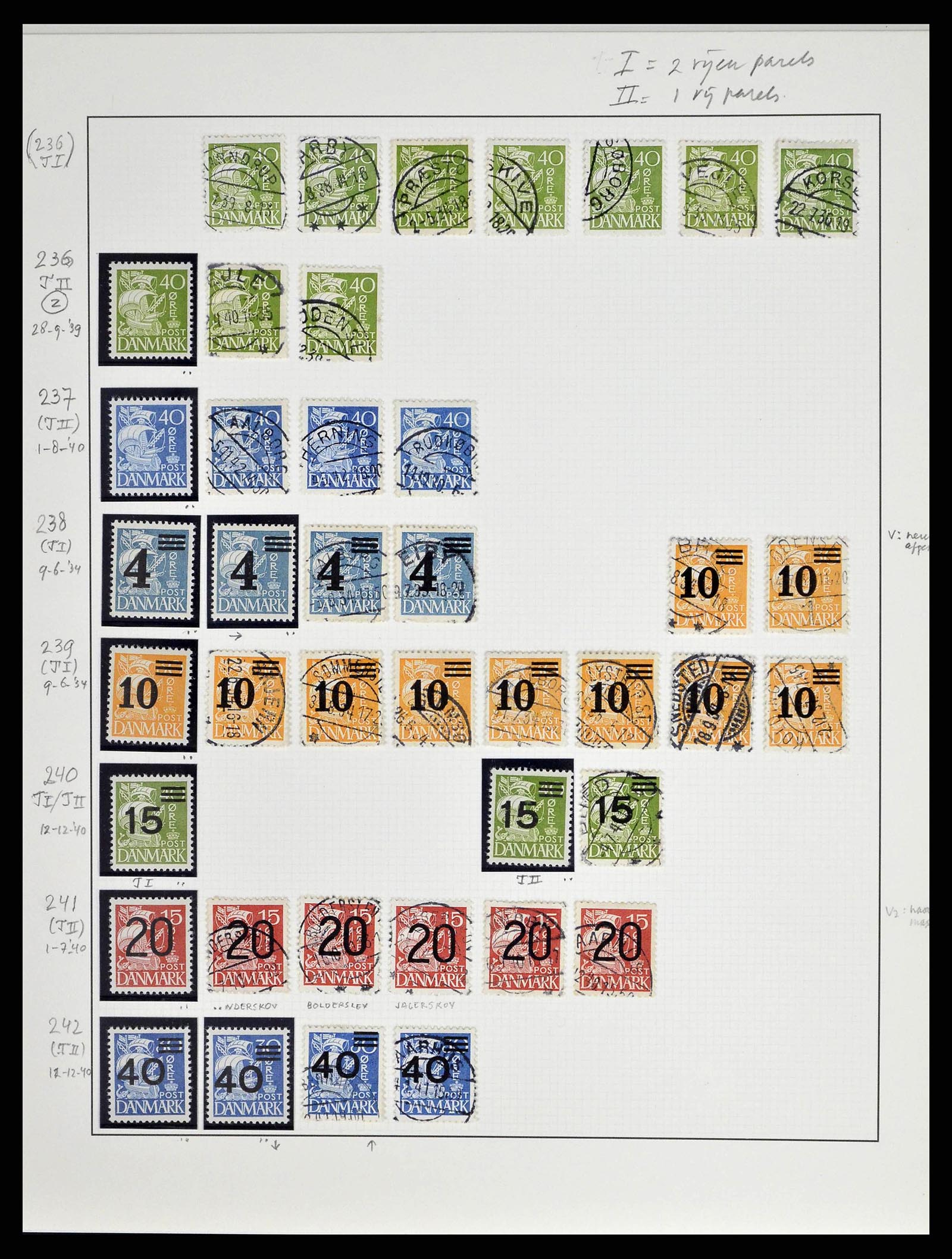 38749 0064 - Postzegelverzameling 38749 Denemarken 1853-1950.