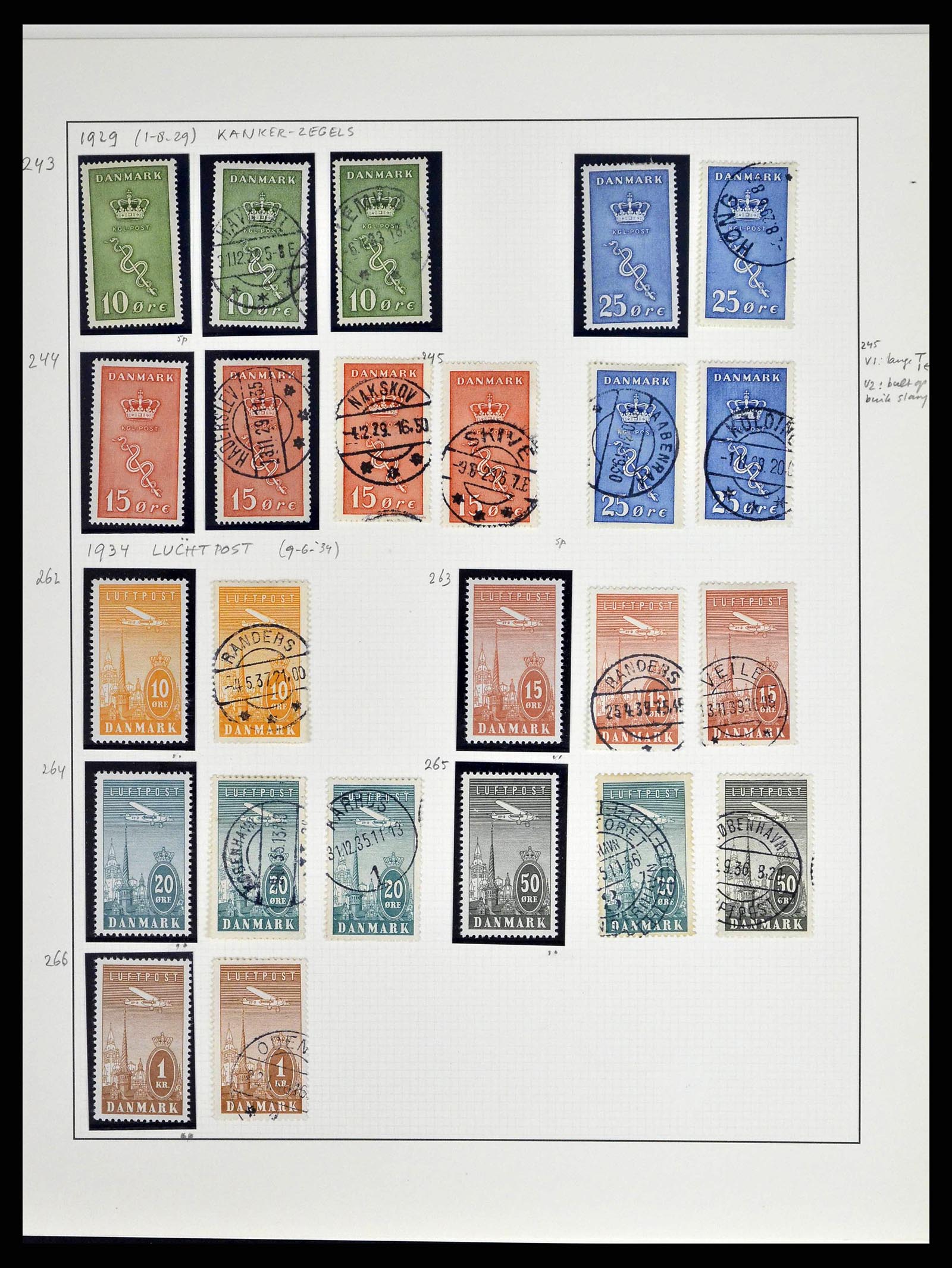 38749 0066 - Postzegelverzameling 38749 Denemarken 1853-1950.