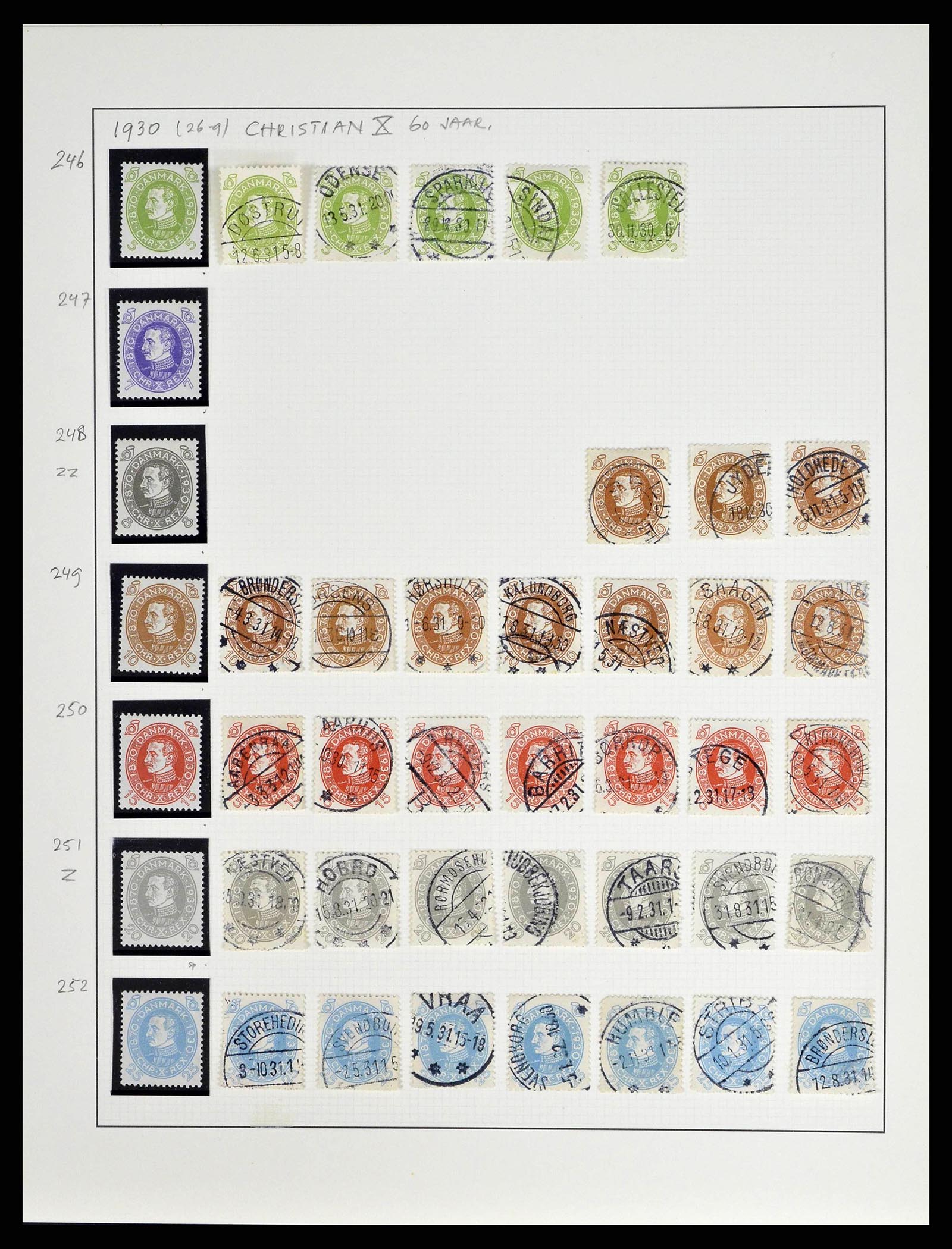 38749 0068 - Postzegelverzameling 38749 Denemarken 1853-1950.