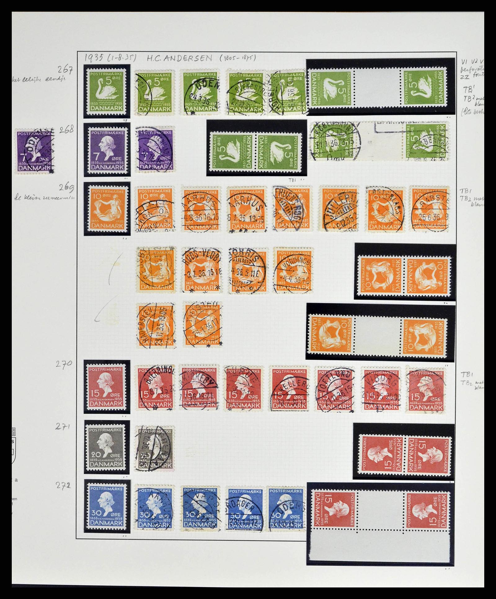 38749 0072 - Postzegelverzameling 38749 Denemarken 1853-1950.