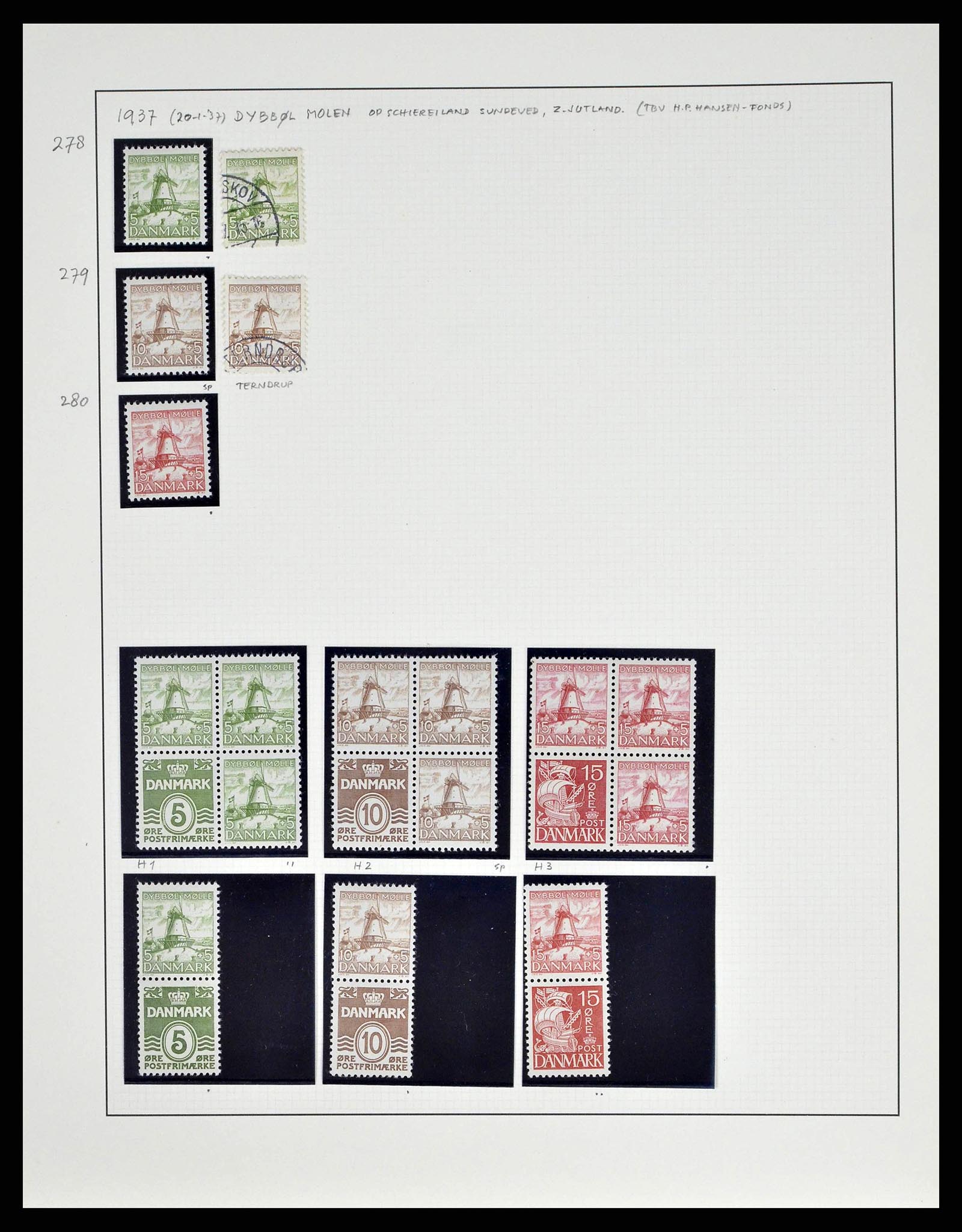 38749 0075 - Postzegelverzameling 38749 Denemarken 1853-1950.