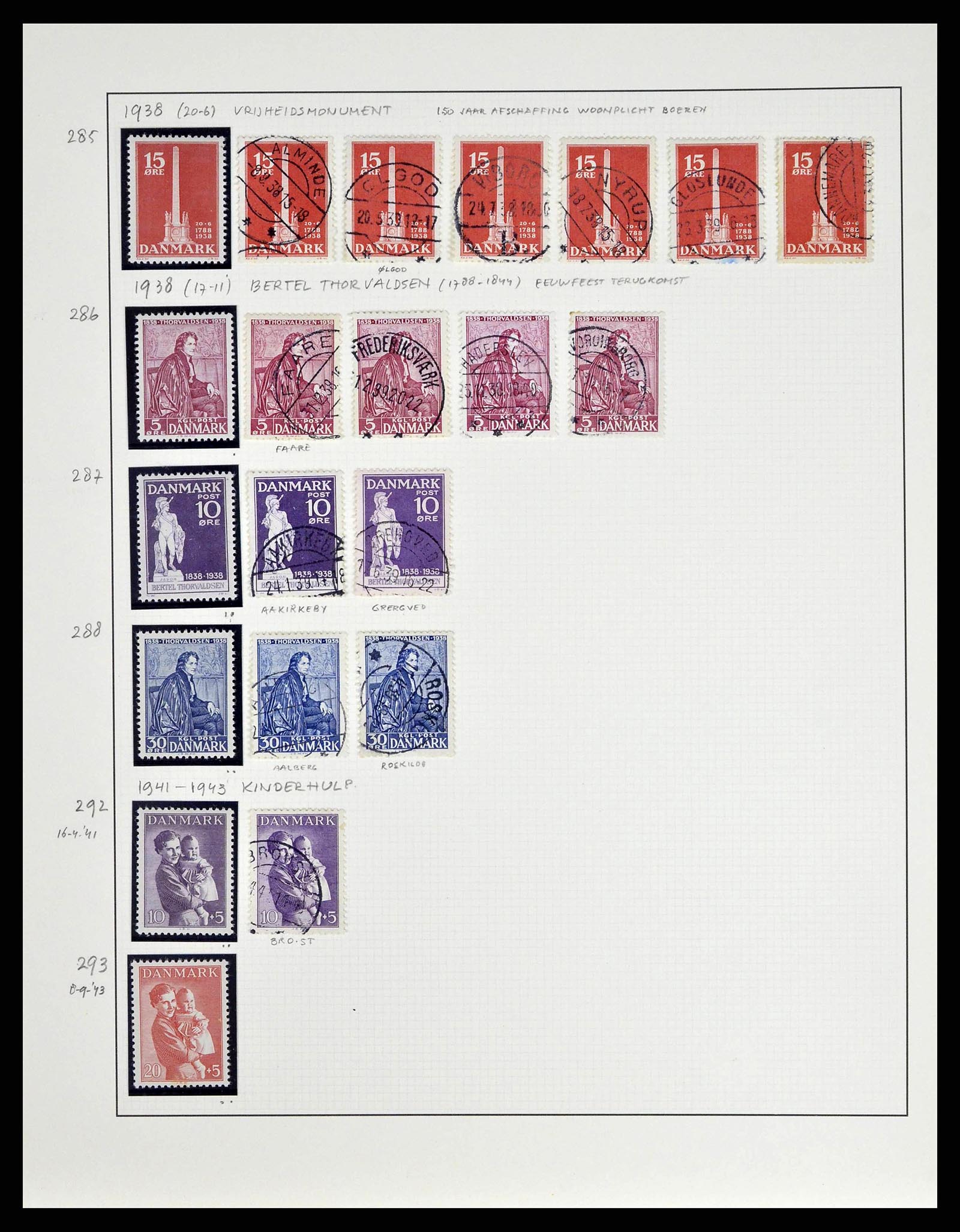 38749 0079 - Postzegelverzameling 38749 Denemarken 1853-1950.