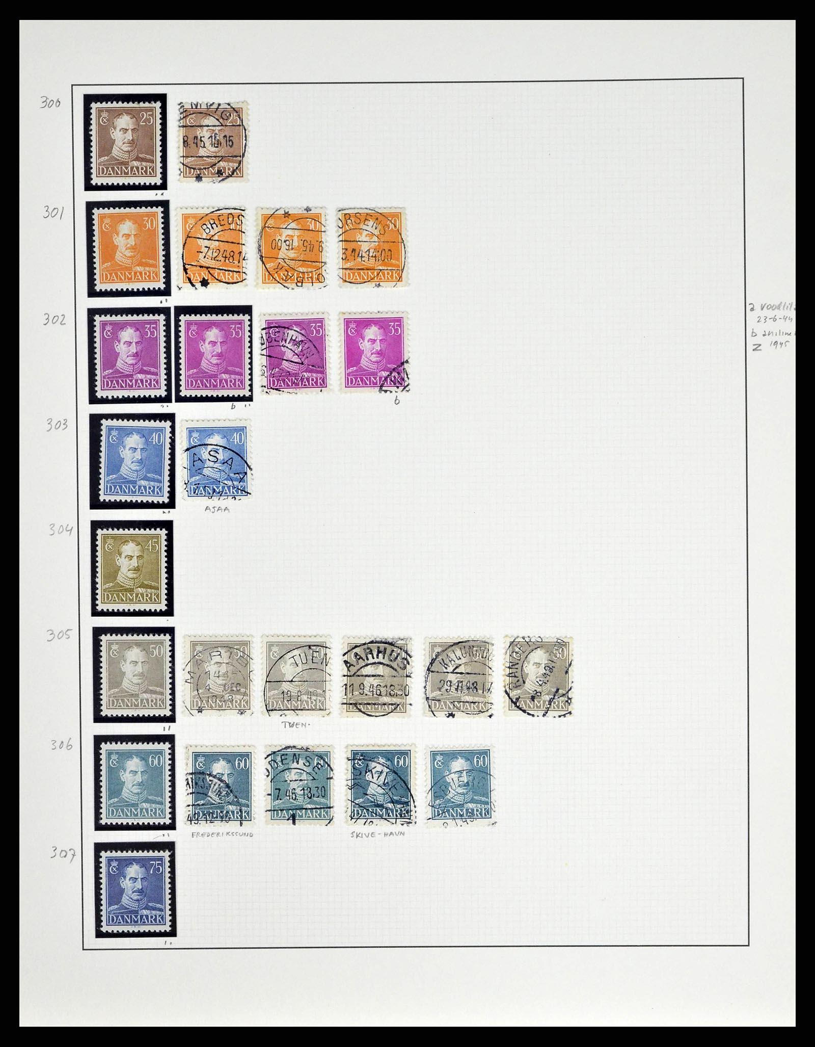 38749 0083 - Postzegelverzameling 38749 Denemarken 1853-1950.