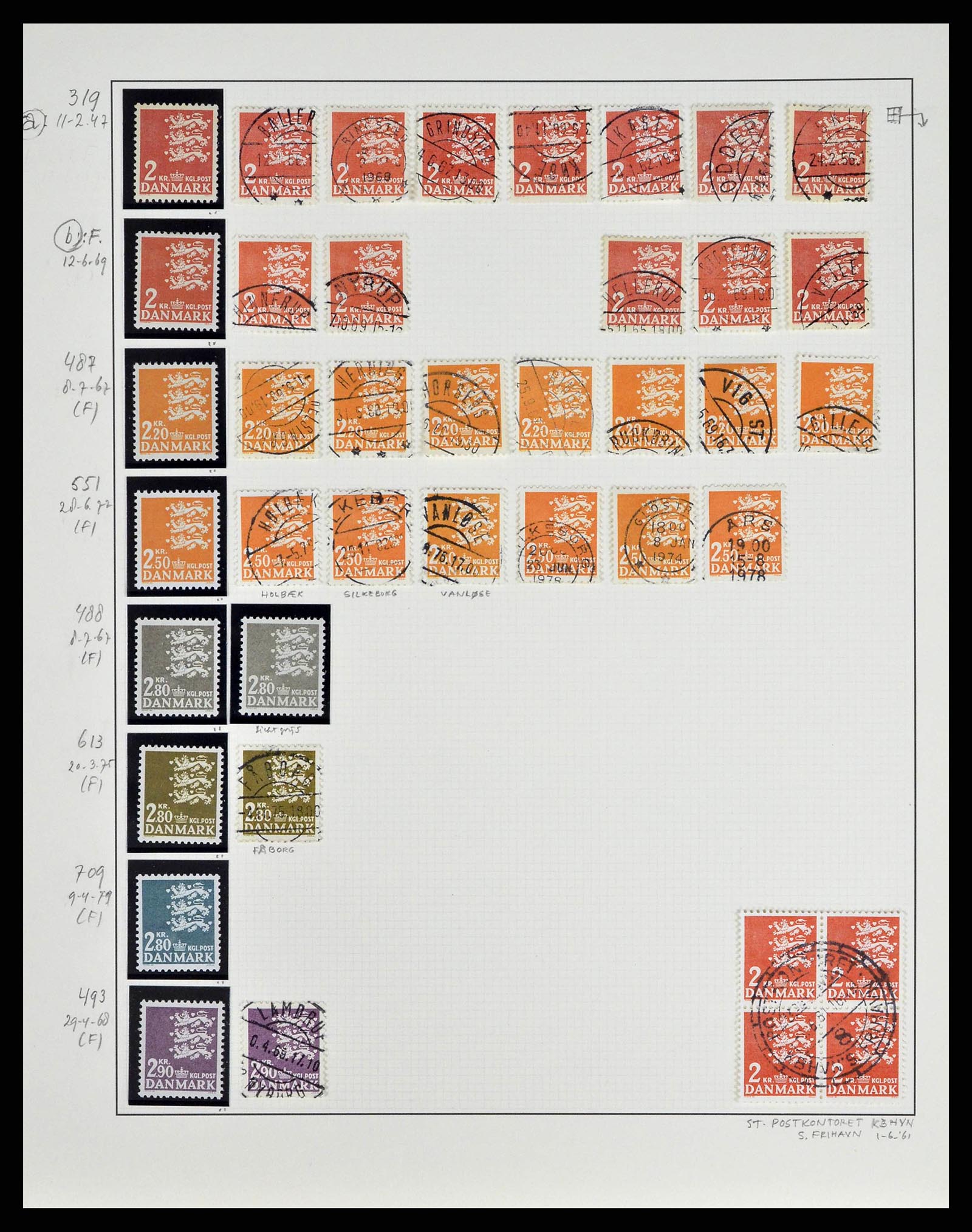 38749 0088 - Postzegelverzameling 38749 Denemarken 1853-1950.