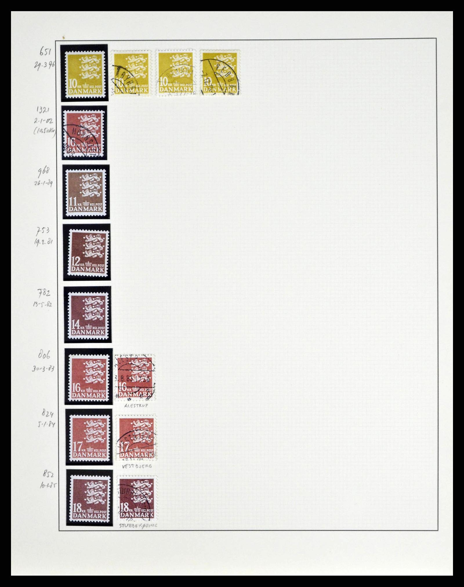 38749 0092 - Postzegelverzameling 38749 Denemarken 1853-1950.