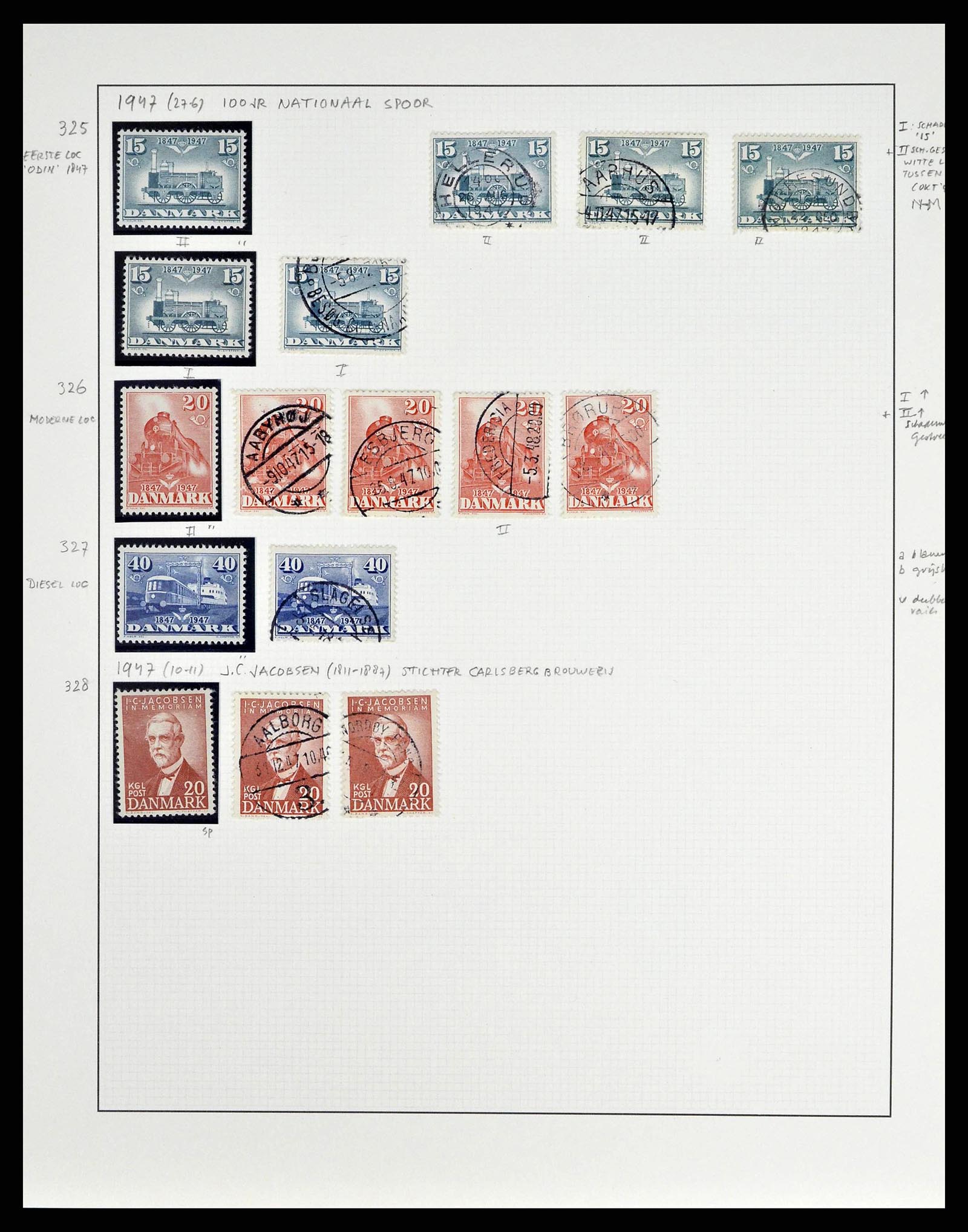 38749 0095 - Postzegelverzameling 38749 Denemarken 1853-1950.