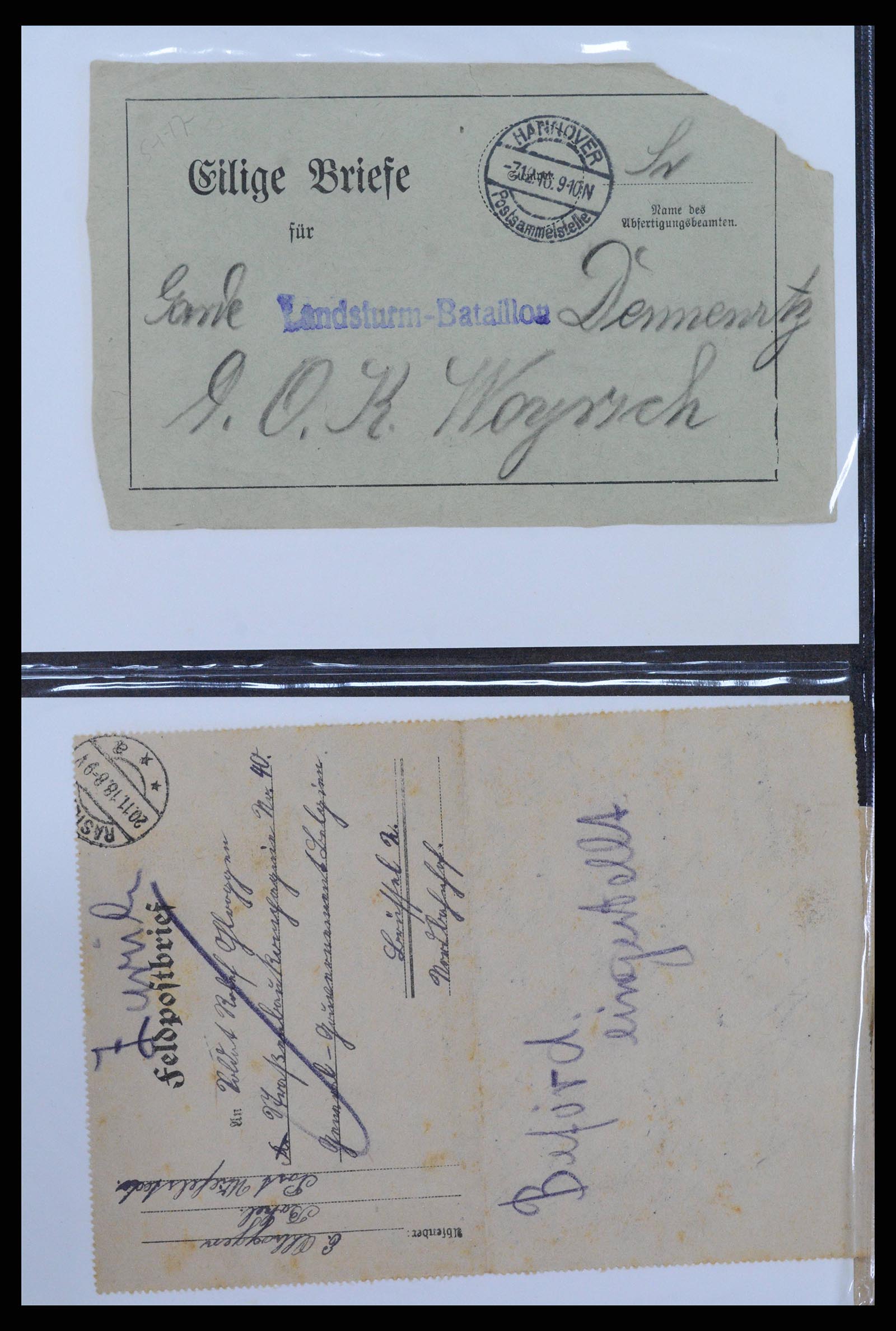 38760 0050 - Postzegelverzameling 38760 Brieven 1e wereldoorlog 1914-1918.