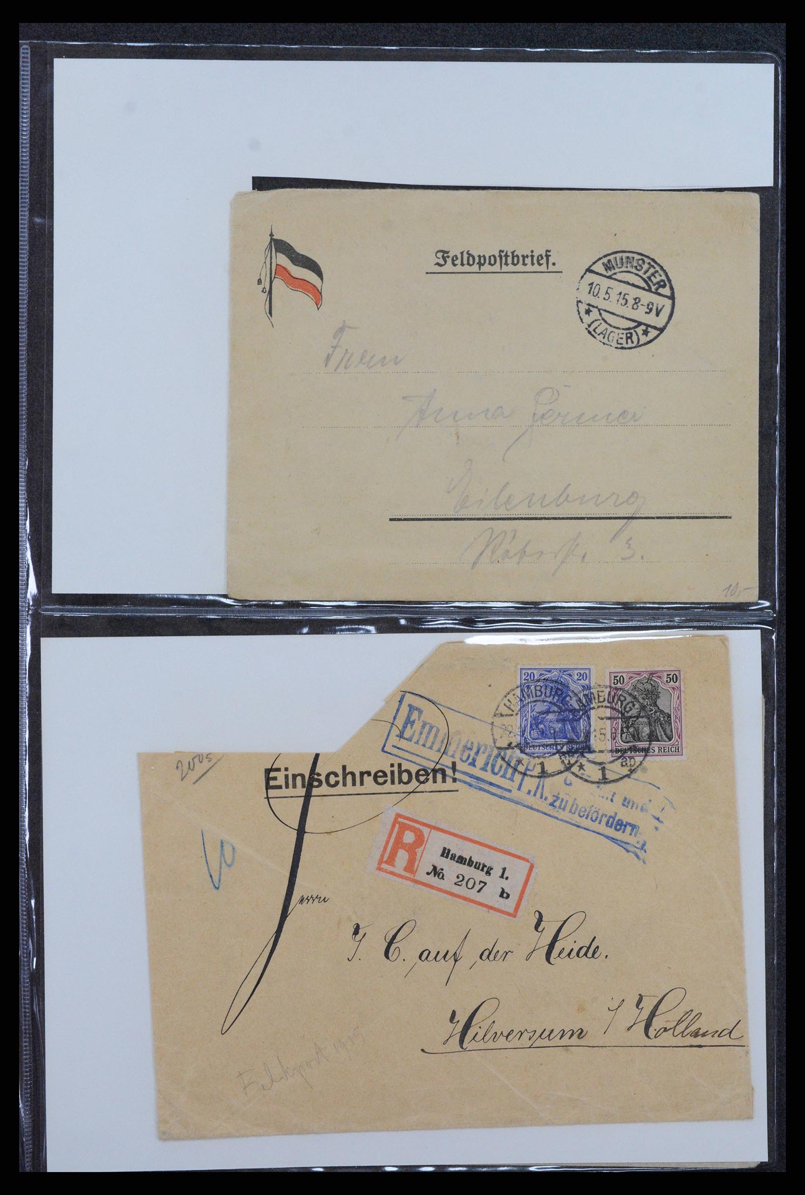 38760 0057 - Postzegelverzameling 38760 Brieven 1e wereldoorlog 1914-1918.