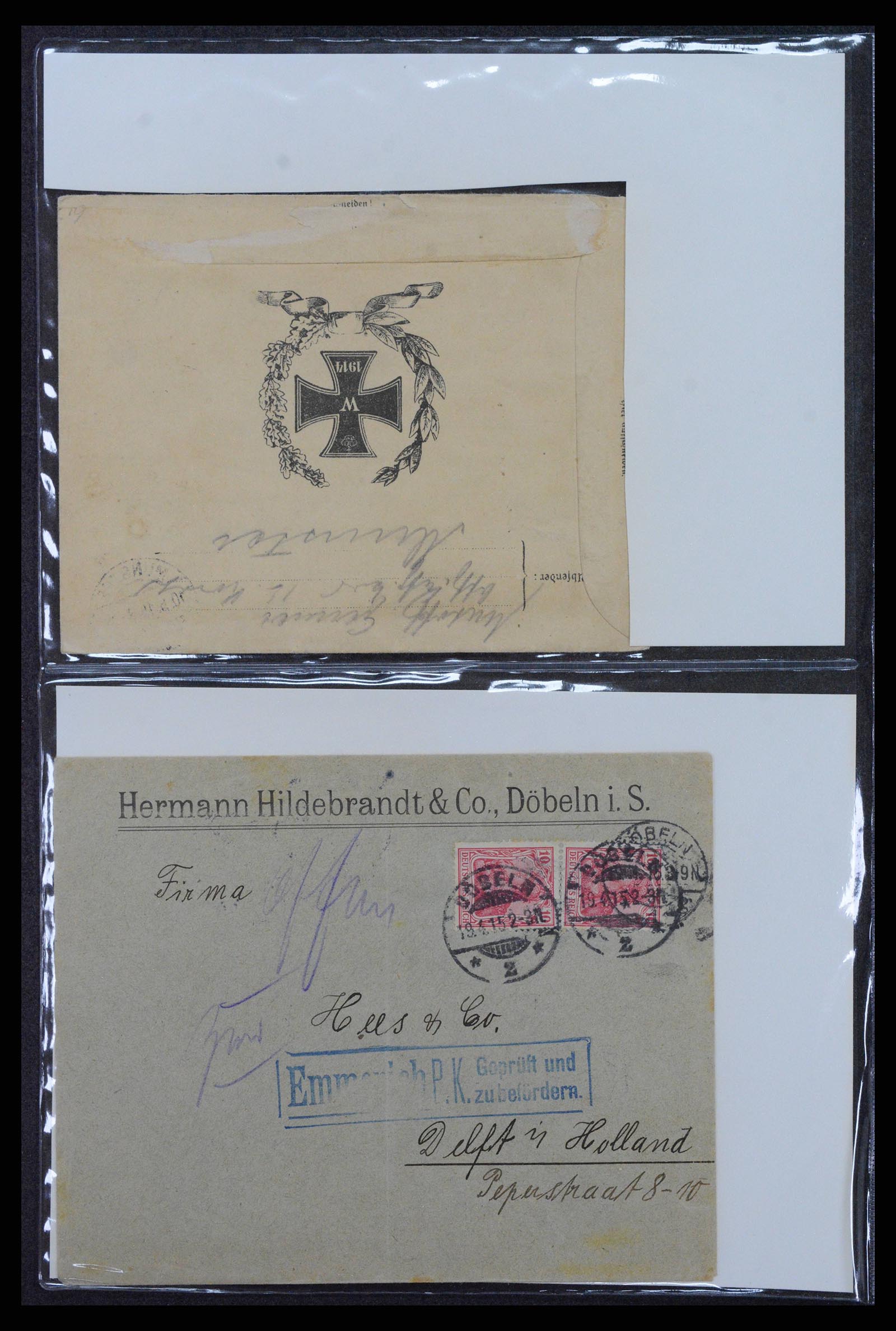 38760 0058 - Postzegelverzameling 38760 Brieven 1e wereldoorlog 1914-1918.