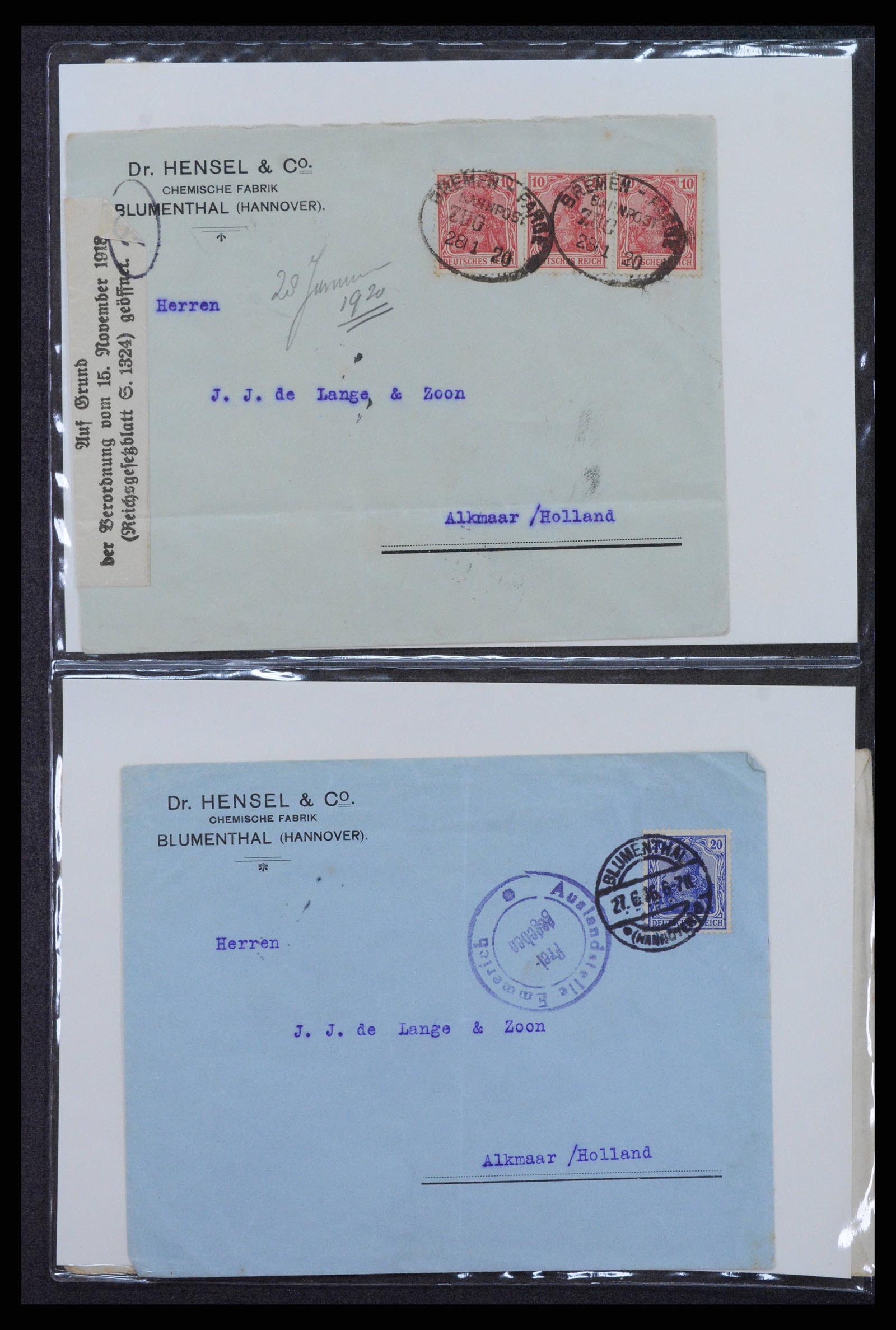 38760 0062 - Postzegelverzameling 38760 Brieven 1e wereldoorlog 1914-1918.