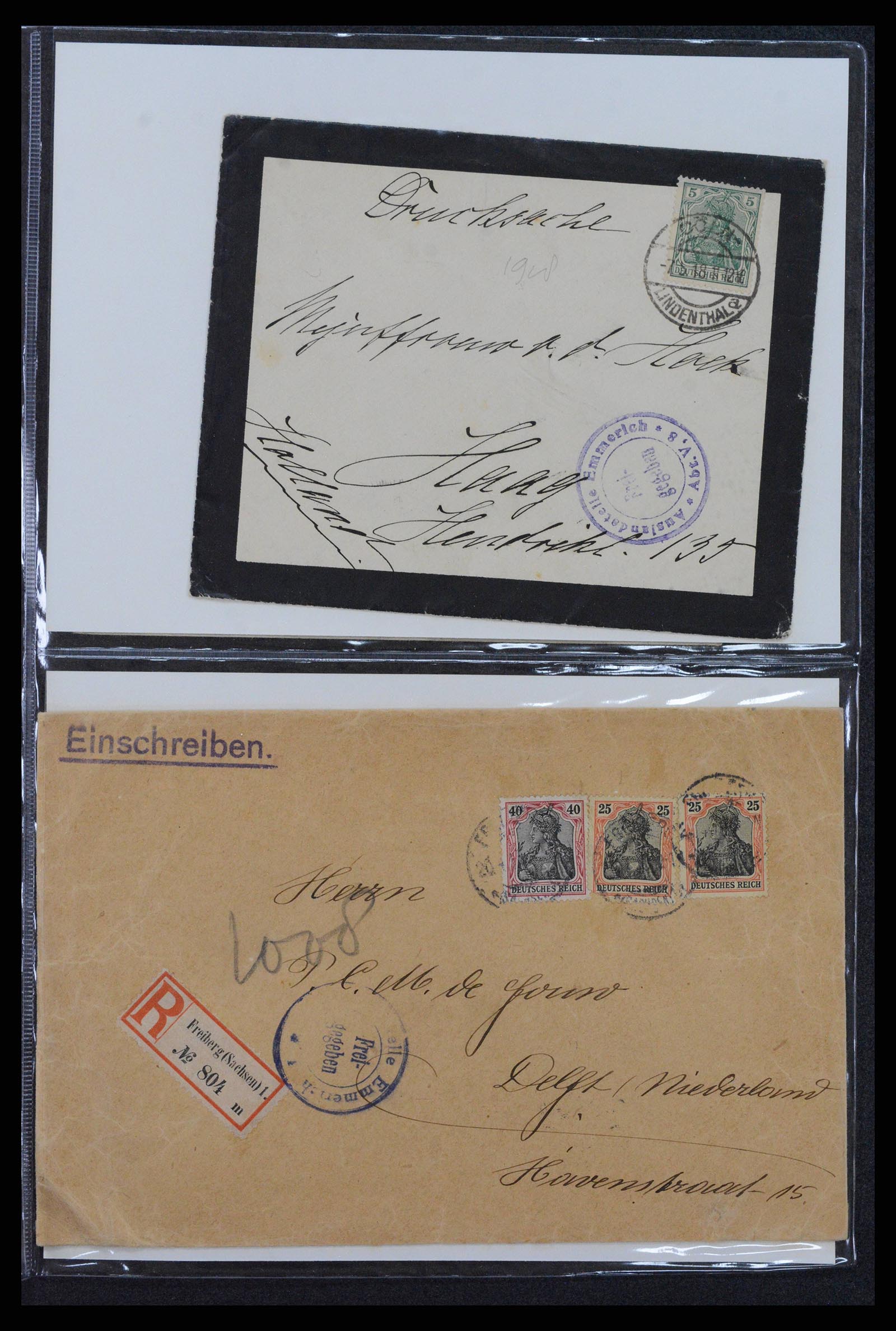 38760 0063 - Postzegelverzameling 38760 Brieven 1e wereldoorlog 1914-1918.