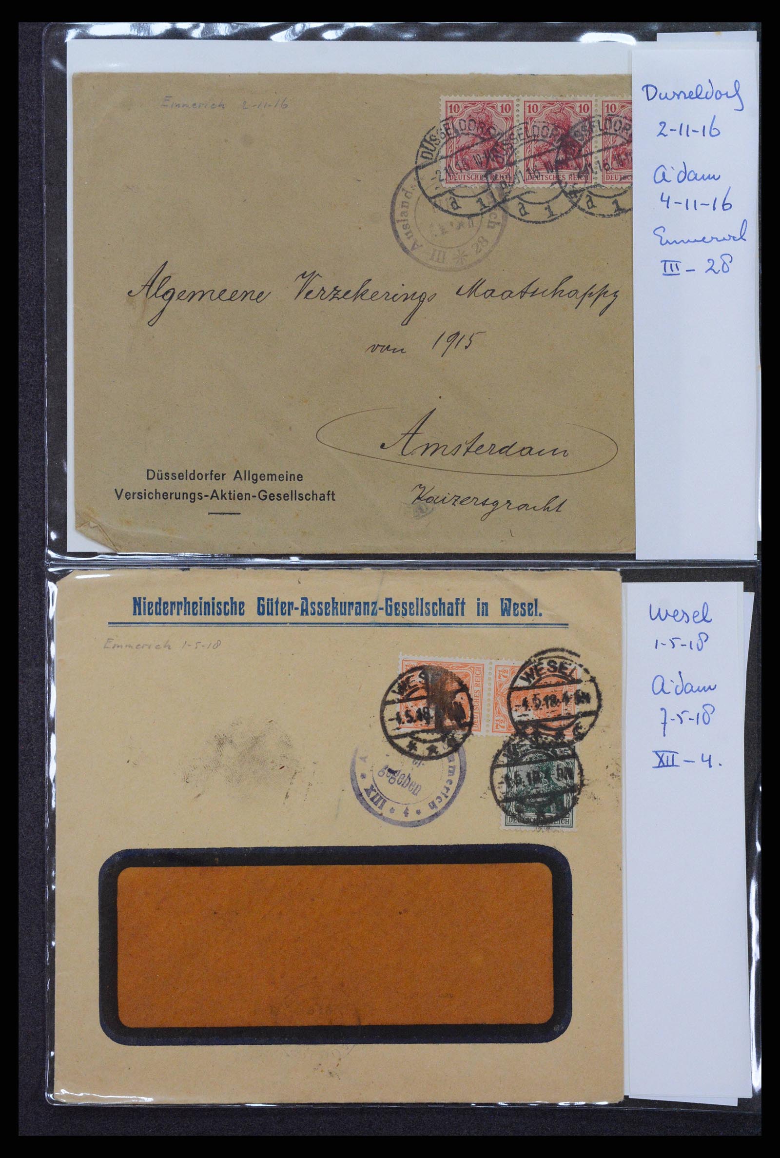 38760 0072 - Postzegelverzameling 38760 Brieven 1e wereldoorlog 1914-1918.