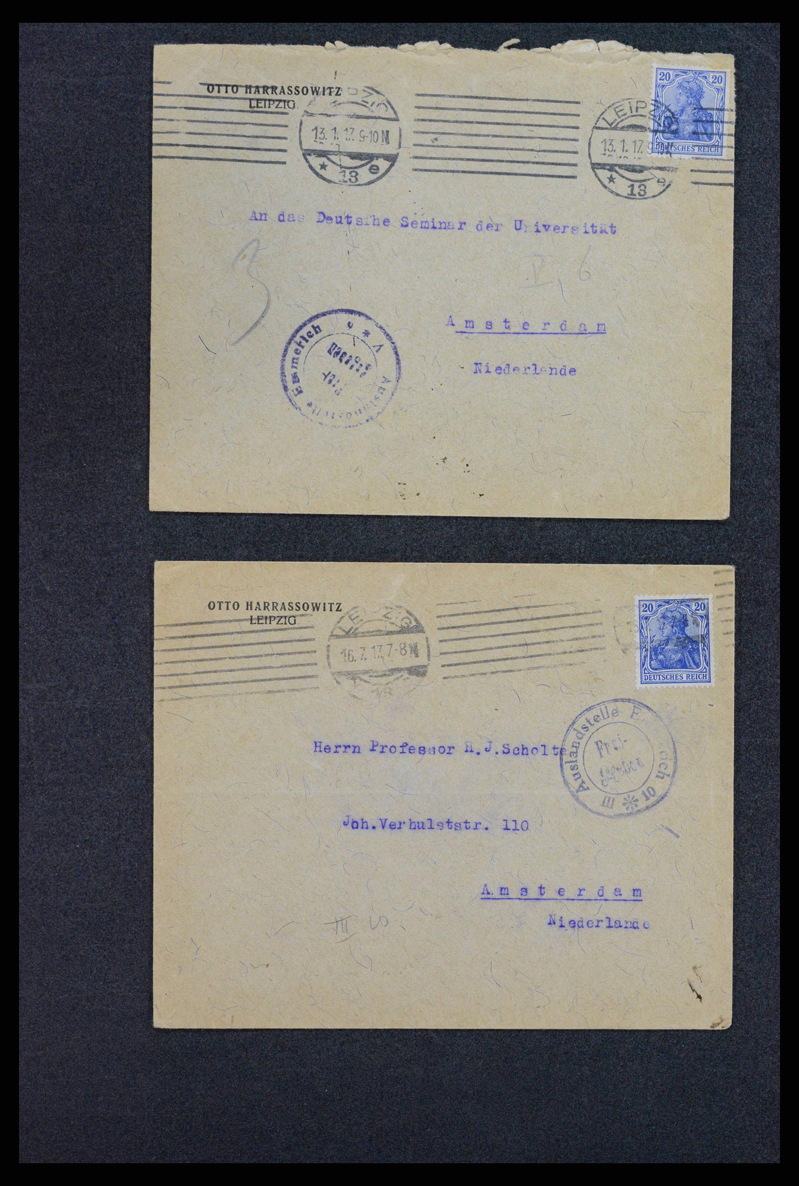 38760 0073 - Postzegelverzameling 38760 Brieven 1e wereldoorlog 1914-1918.