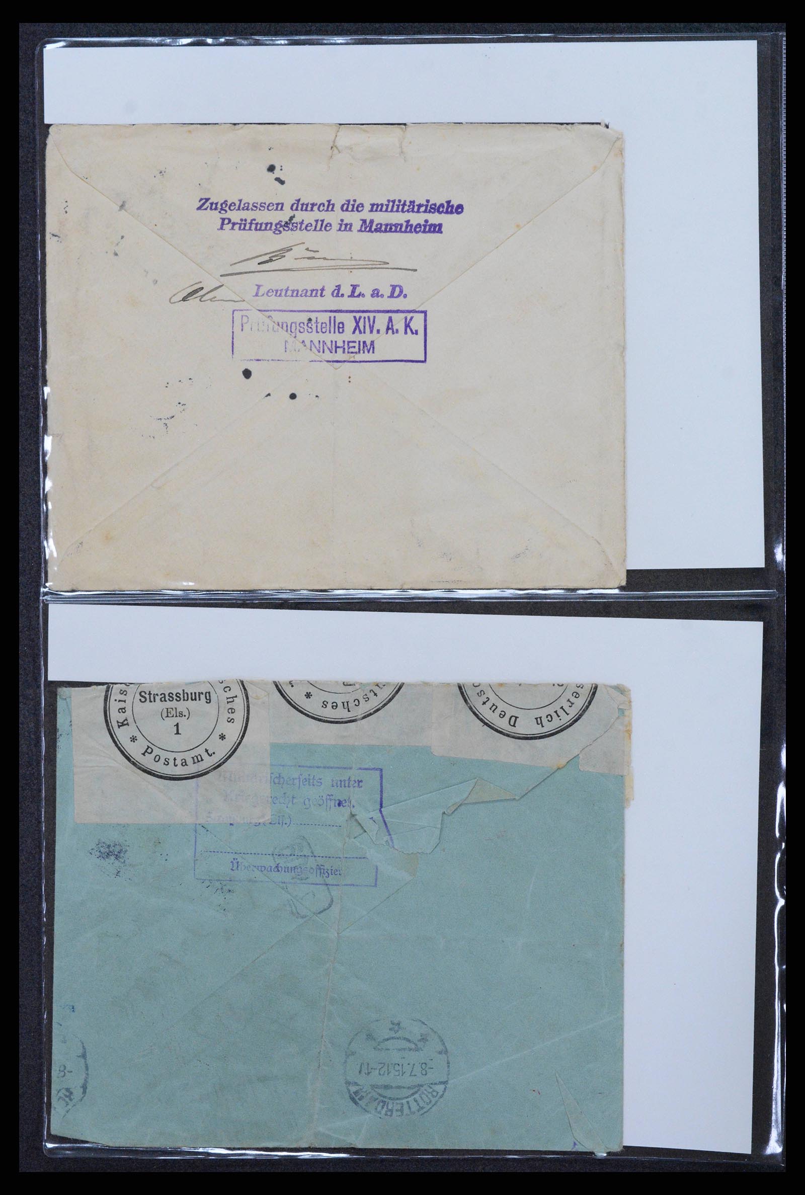 38760 0078 - Postzegelverzameling 38760 Brieven 1e wereldoorlog 1914-1918.