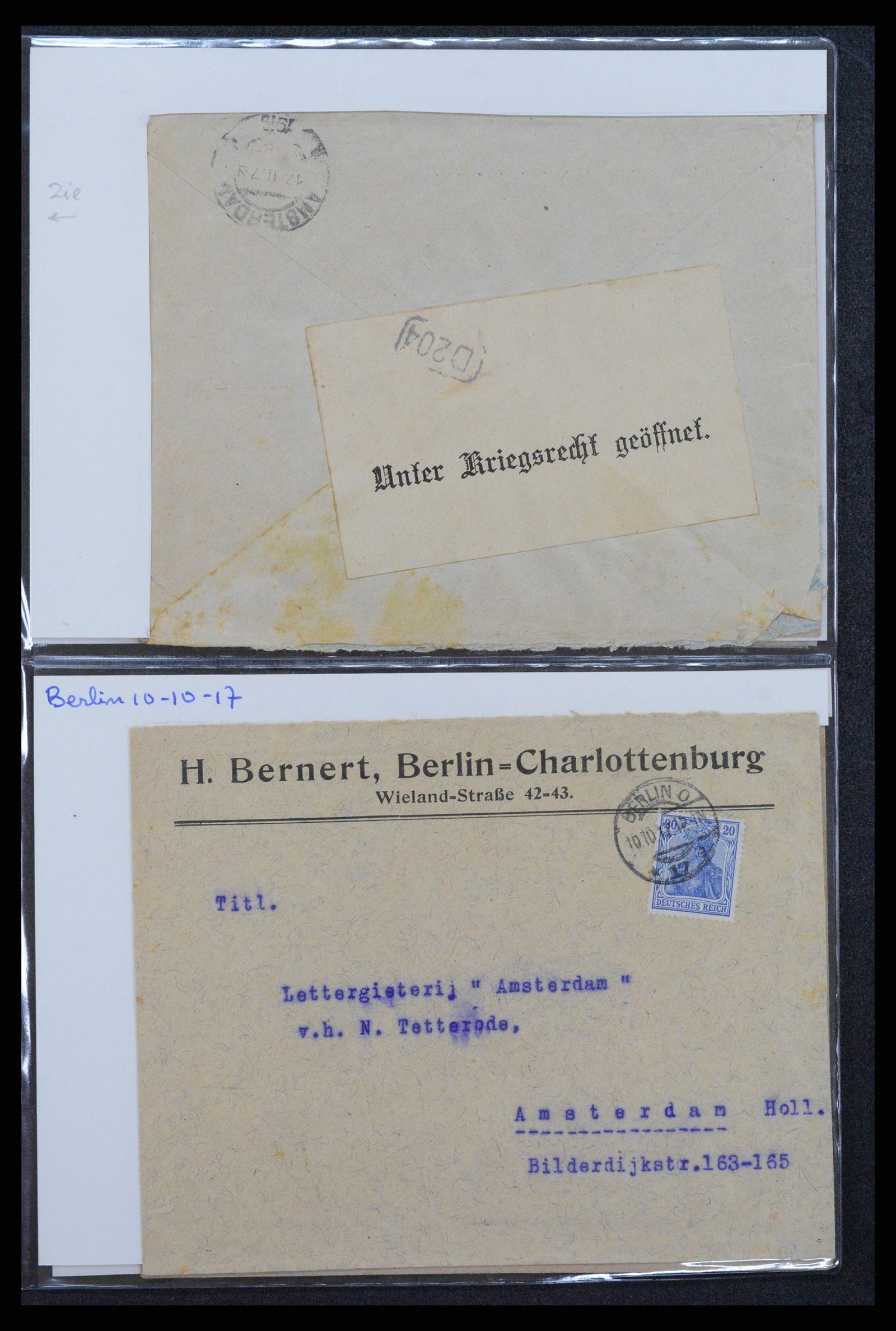 38760 0081 - Postzegelverzameling 38760 Brieven 1e wereldoorlog 1914-1918.