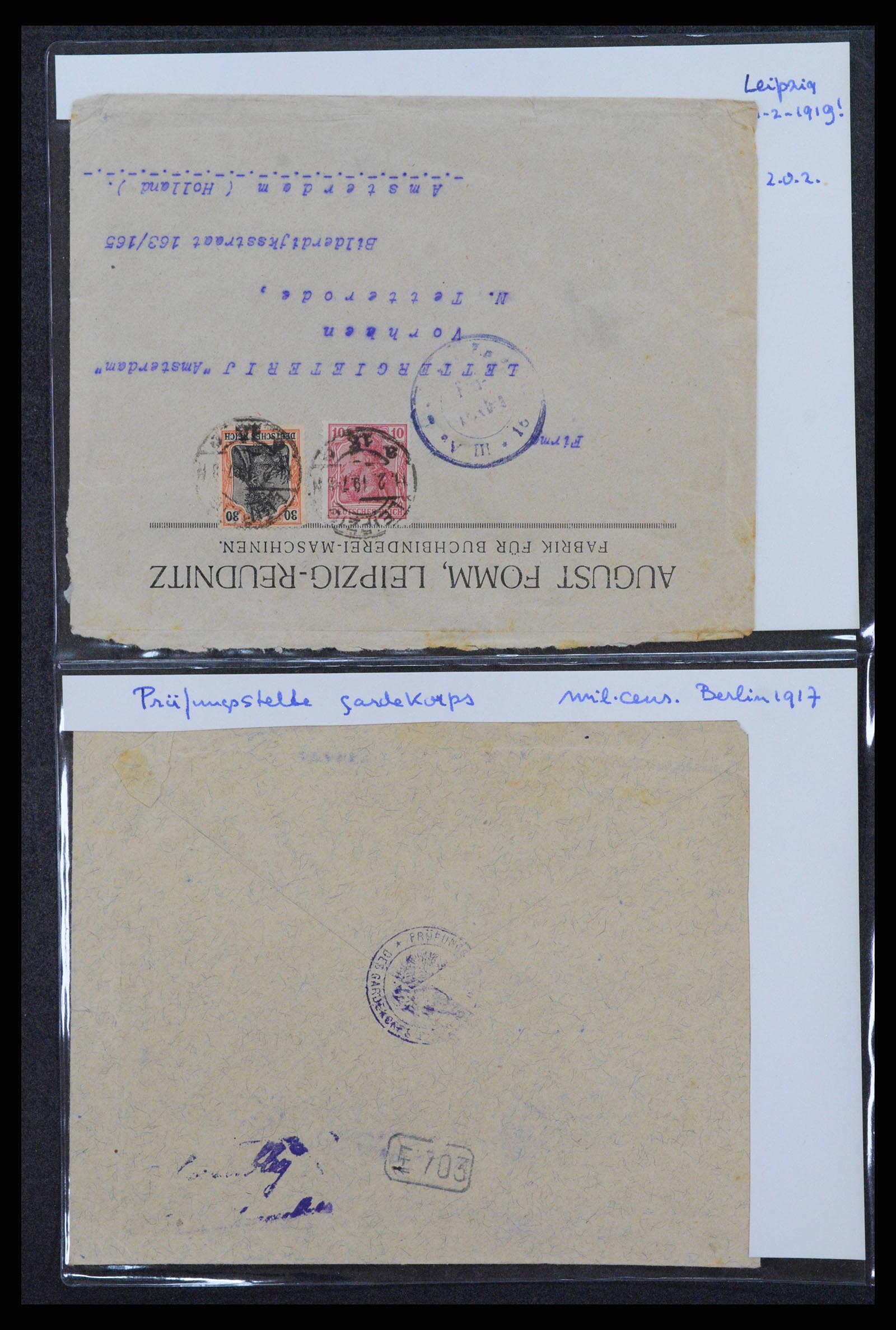 38760 0082 - Postzegelverzameling 38760 Brieven 1e wereldoorlog 1914-1918.