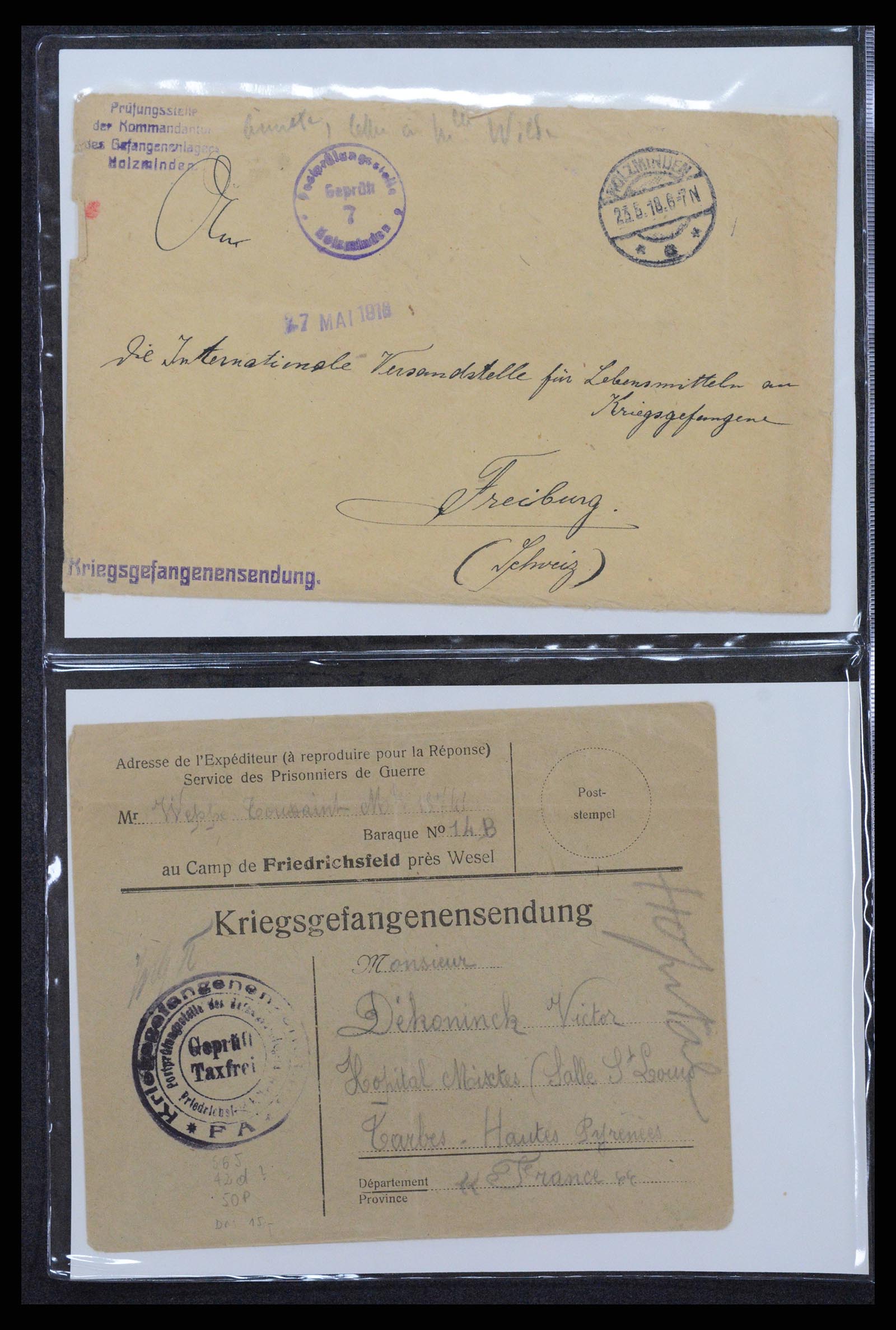 38760 0088 - Postzegelverzameling 38760 Brieven 1e wereldoorlog 1914-1918.