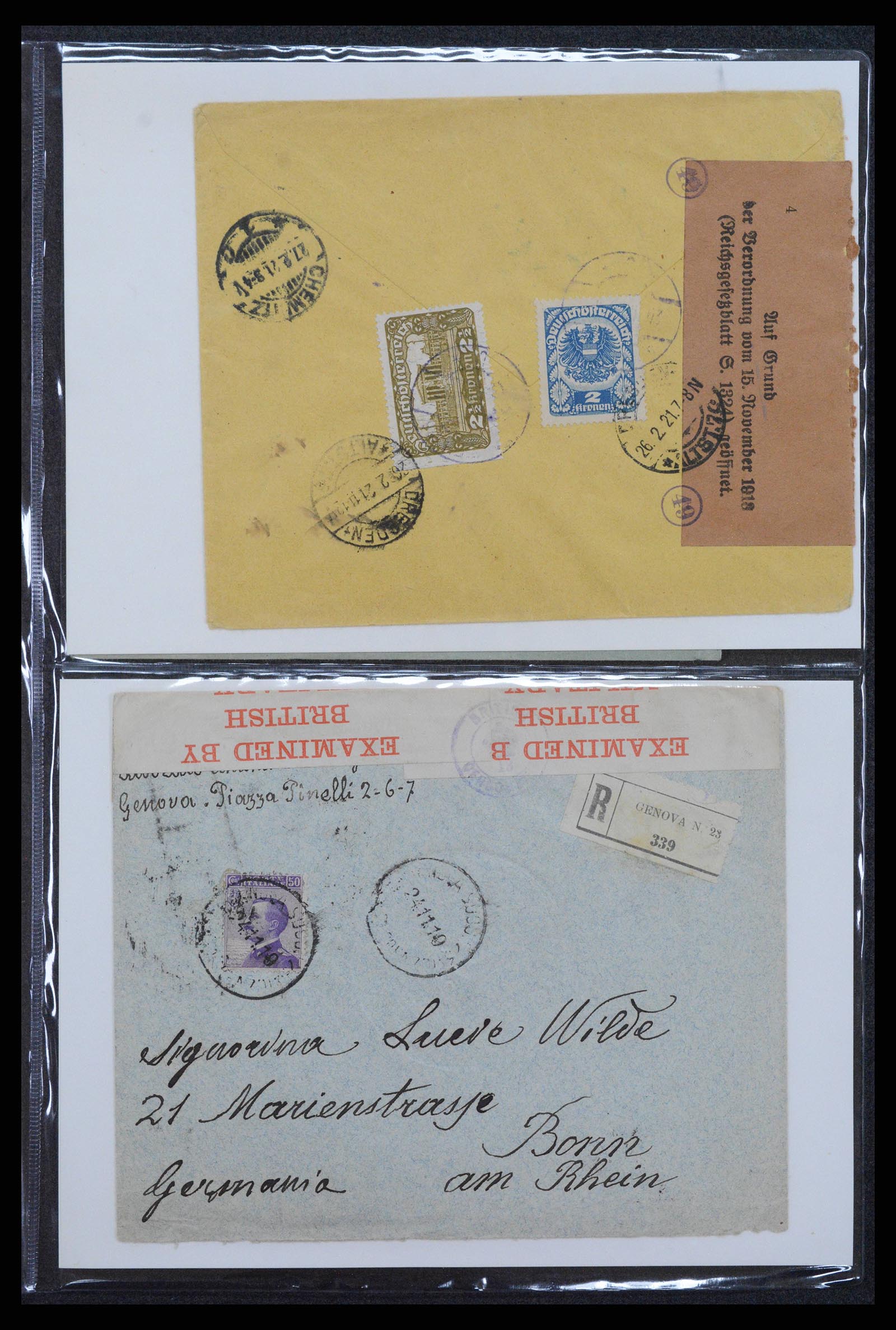 38760 0089 - Postzegelverzameling 38760 Brieven 1e wereldoorlog 1914-1918.