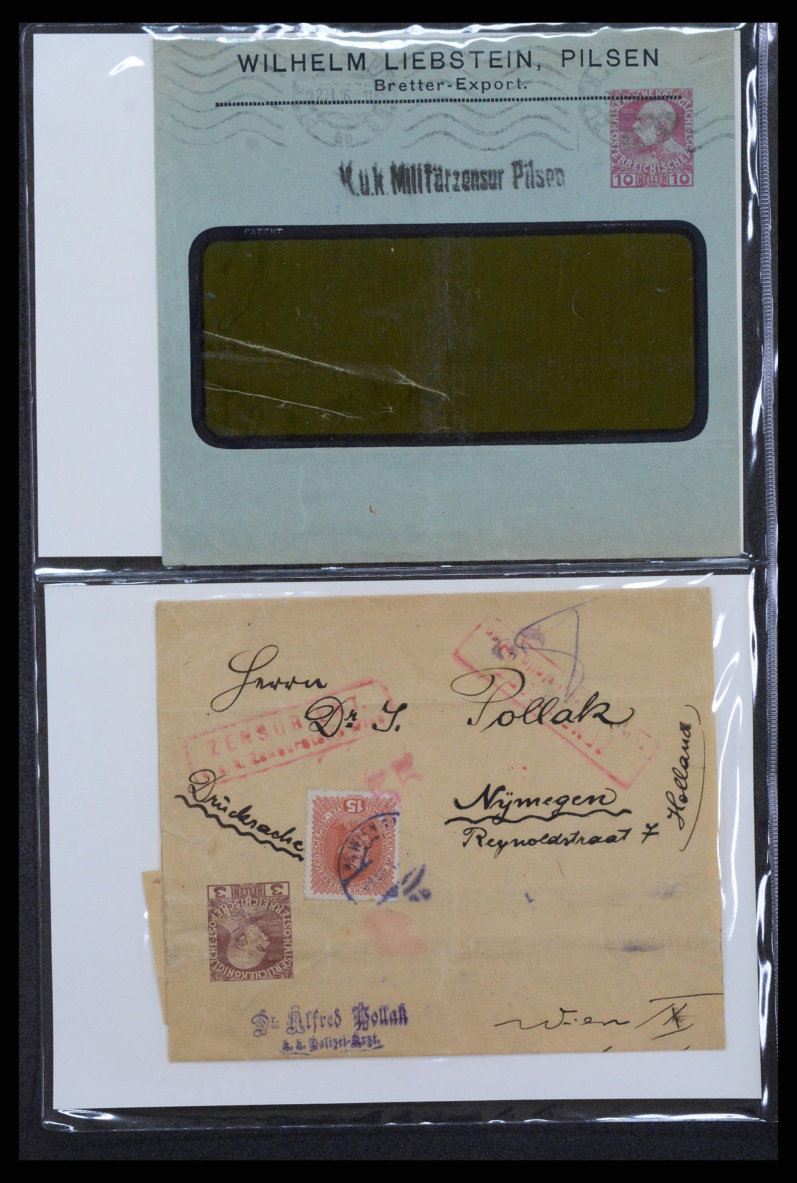 38760 0090 - Postzegelverzameling 38760 Brieven 1e wereldoorlog 1914-1918.