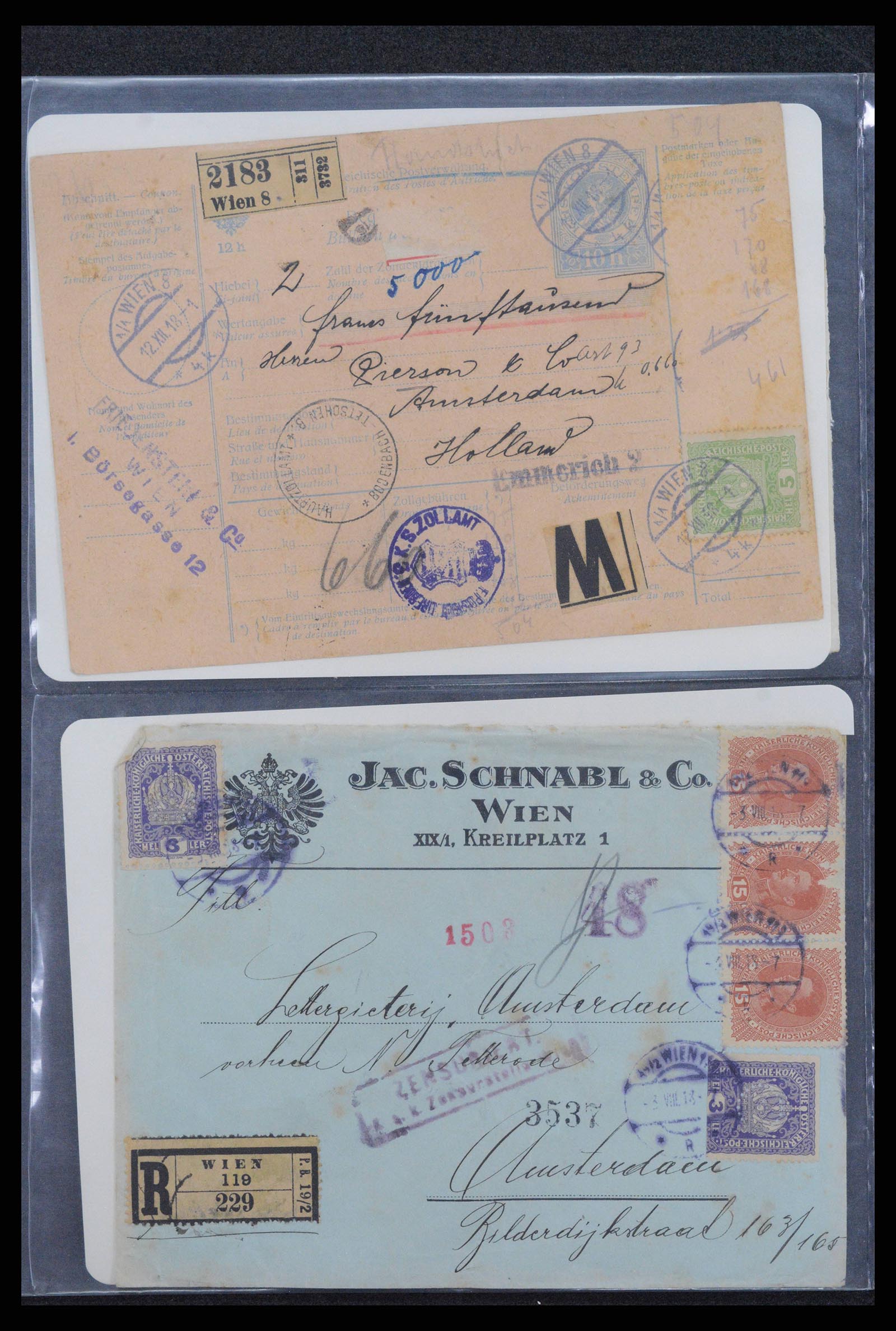 38760 0097 - Postzegelverzameling 38760 Brieven 1e wereldoorlog 1914-1918.