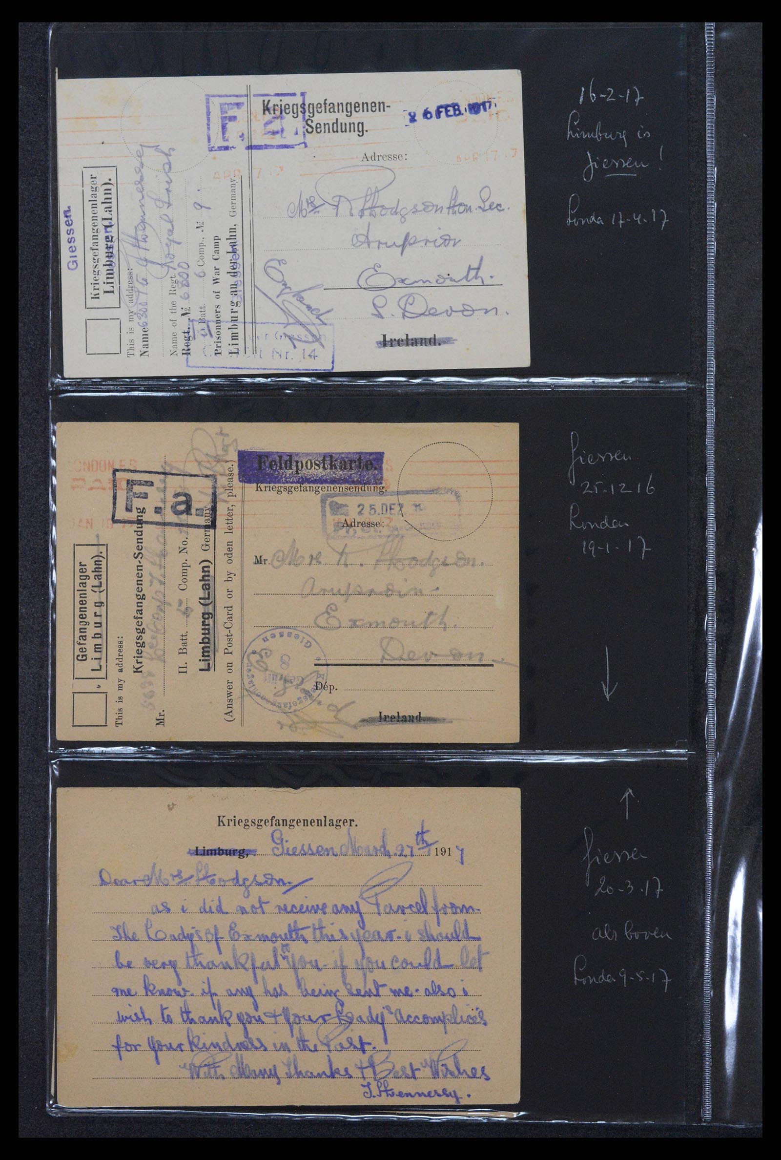 38760 0541 - Postzegelverzameling 38760 Brieven 1e wereldoorlog 1914-1918.