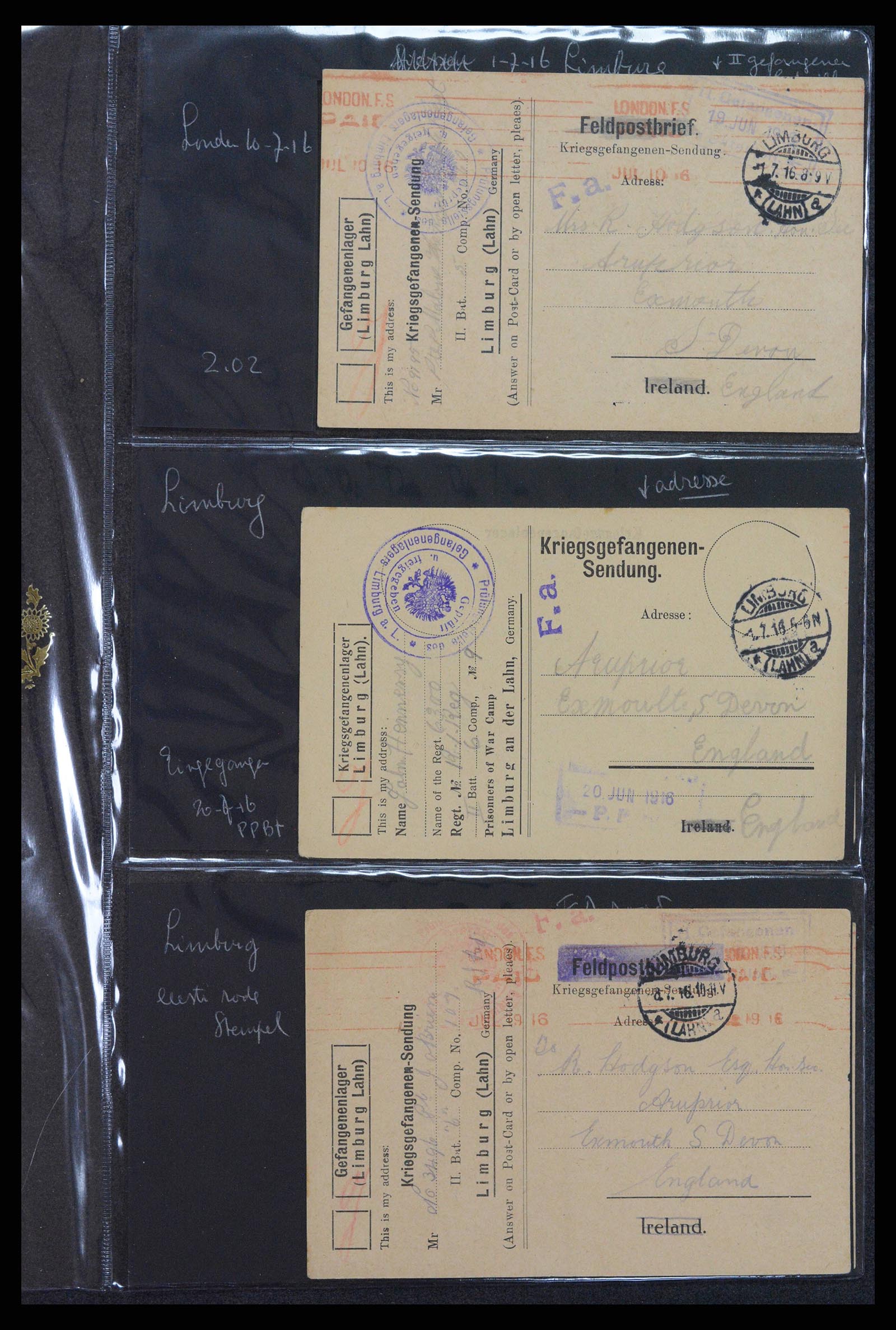 38760 0546 - Postzegelverzameling 38760 Brieven 1e wereldoorlog 1914-1918.