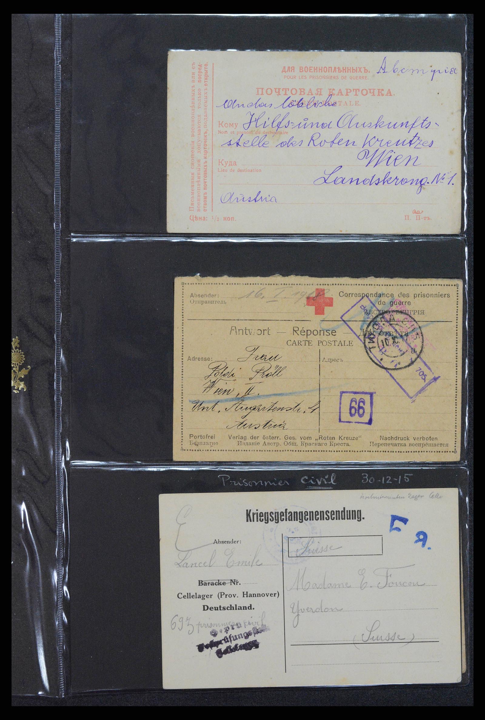 38760 0566 - Postzegelverzameling 38760 Brieven 1e wereldoorlog 1914-1918.