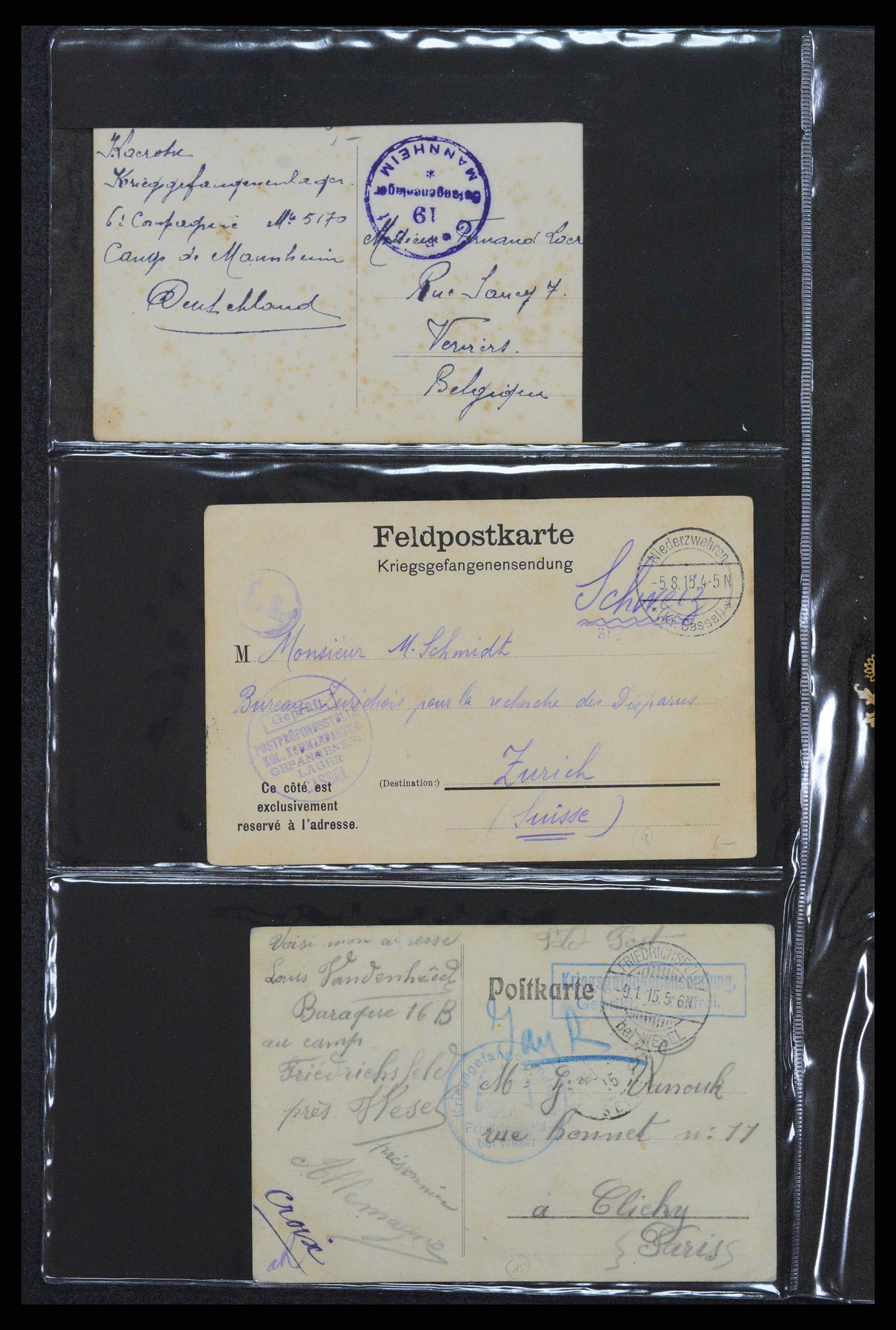 38760 0573 - Postzegelverzameling 38760 Brieven 1e wereldoorlog 1914-1918.