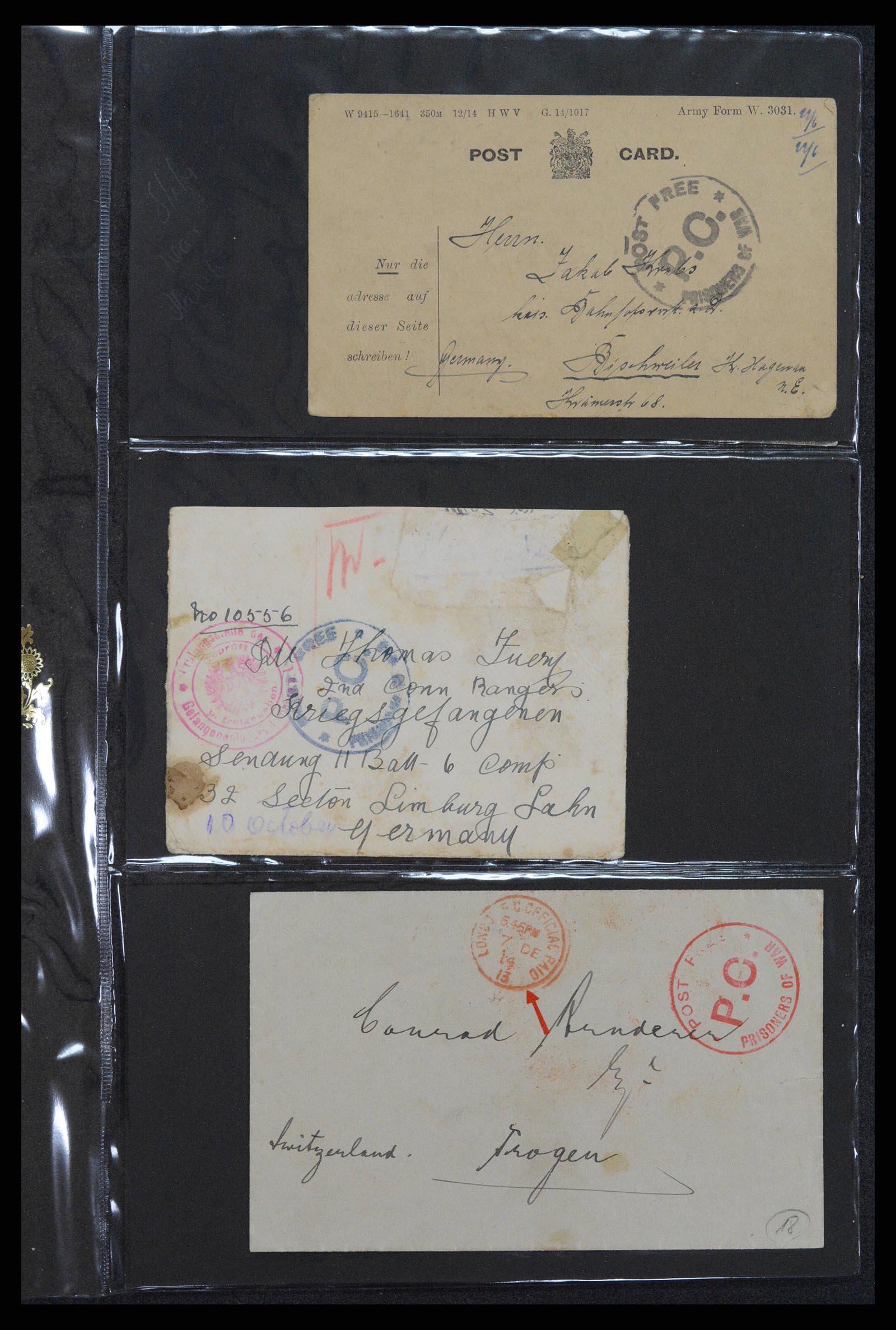 38760 0576 - Postzegelverzameling 38760 Brieven 1e wereldoorlog 1914-1918.