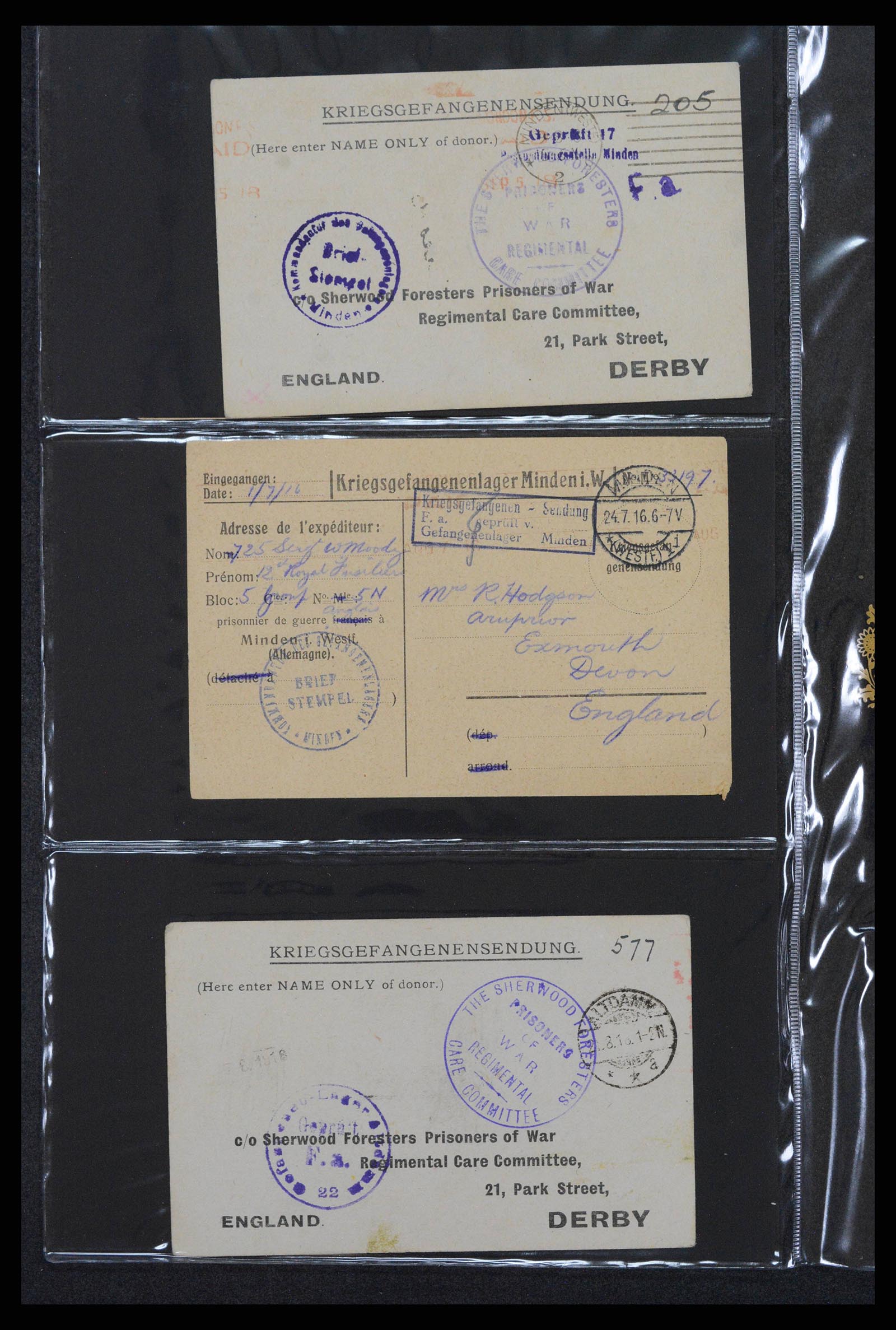 38760 0579 - Postzegelverzameling 38760 Brieven 1e wereldoorlog 1914-1918.