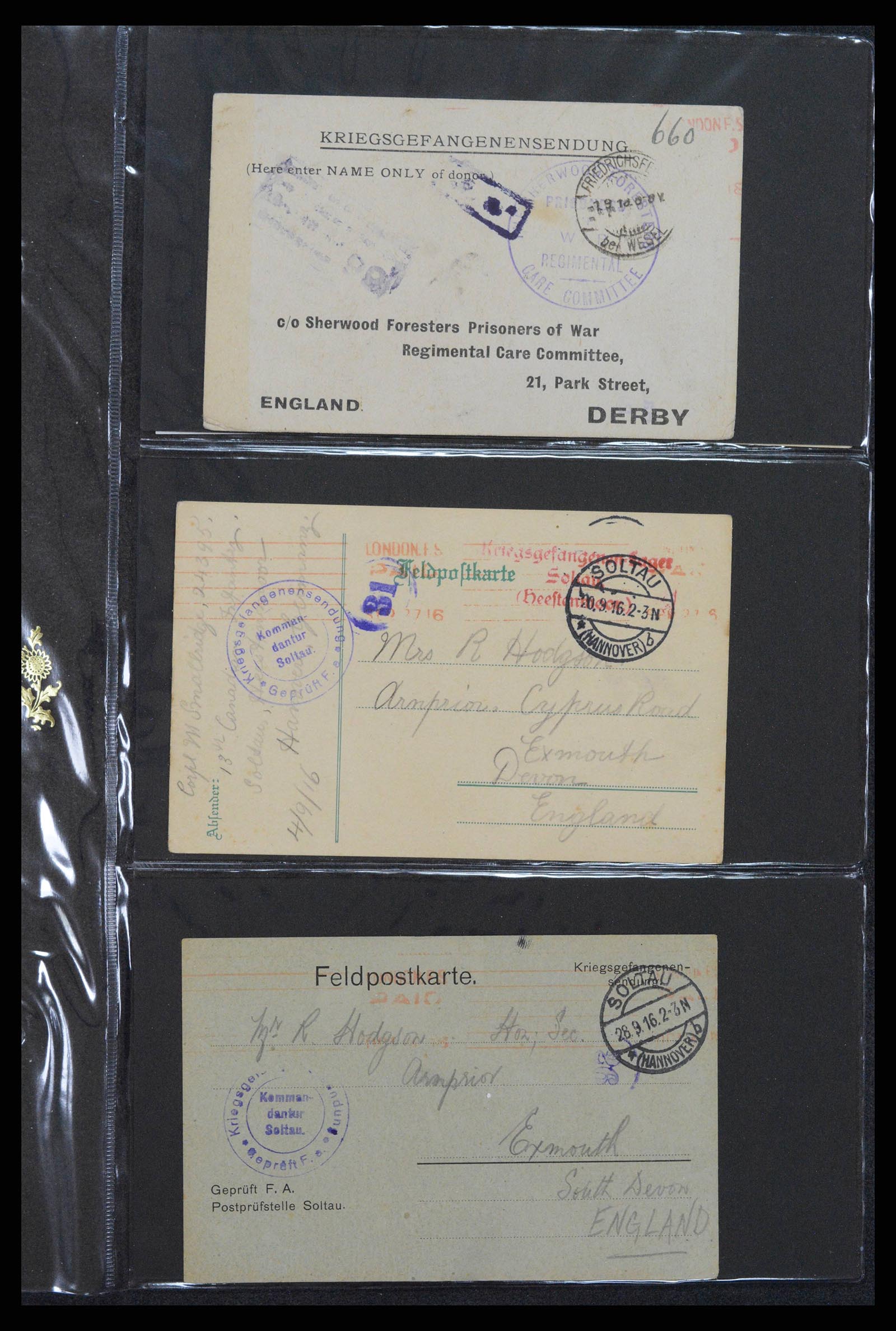 38760 0580 - Postzegelverzameling 38760 Brieven 1e wereldoorlog 1914-1918.
