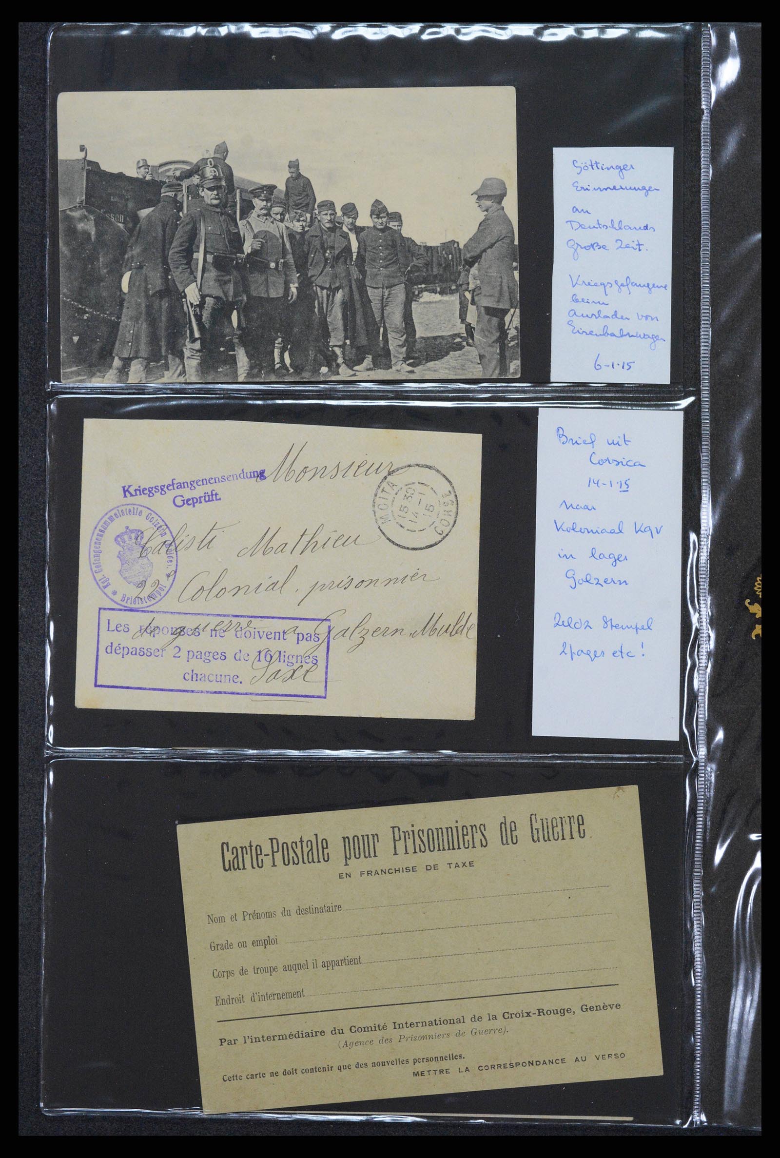38760 0581 - Postzegelverzameling 38760 Brieven 1e wereldoorlog 1914-1918.