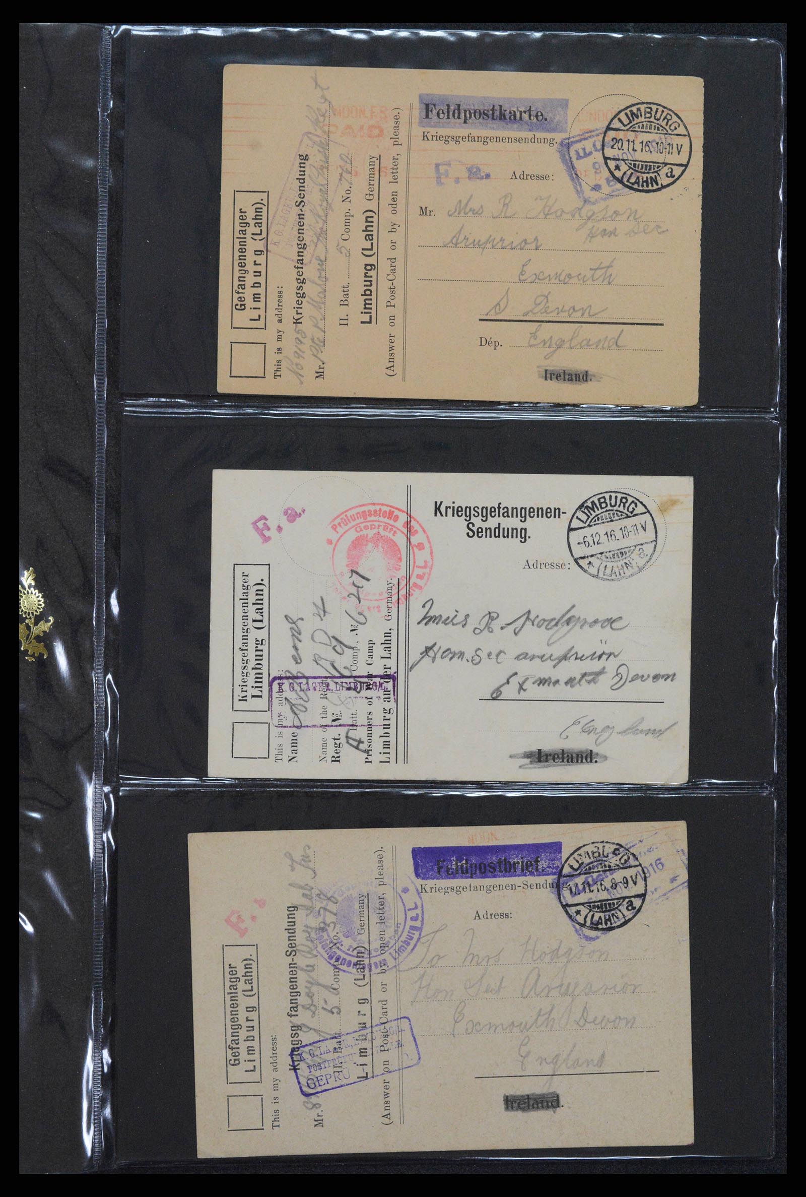 38760 0582 - Postzegelverzameling 38760 Brieven 1e wereldoorlog 1914-1918.