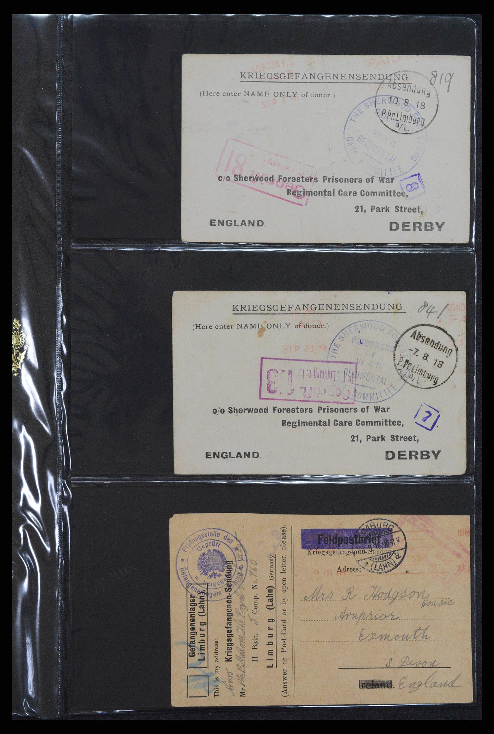 38760 0584 - Postzegelverzameling 38760 Brieven 1e wereldoorlog 1914-1918.