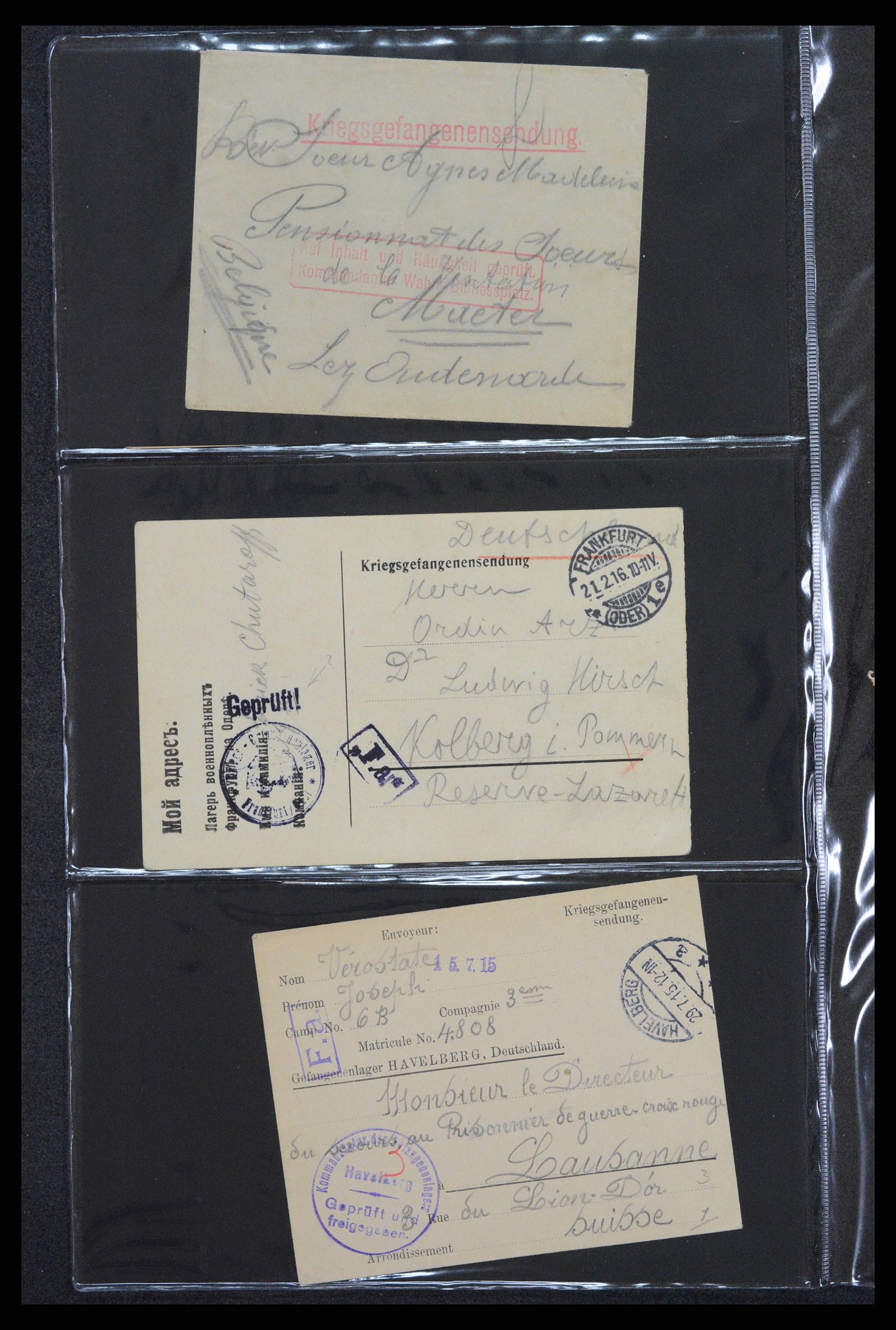 38760 0587 - Postzegelverzameling 38760 Brieven 1e wereldoorlog 1914-1918.