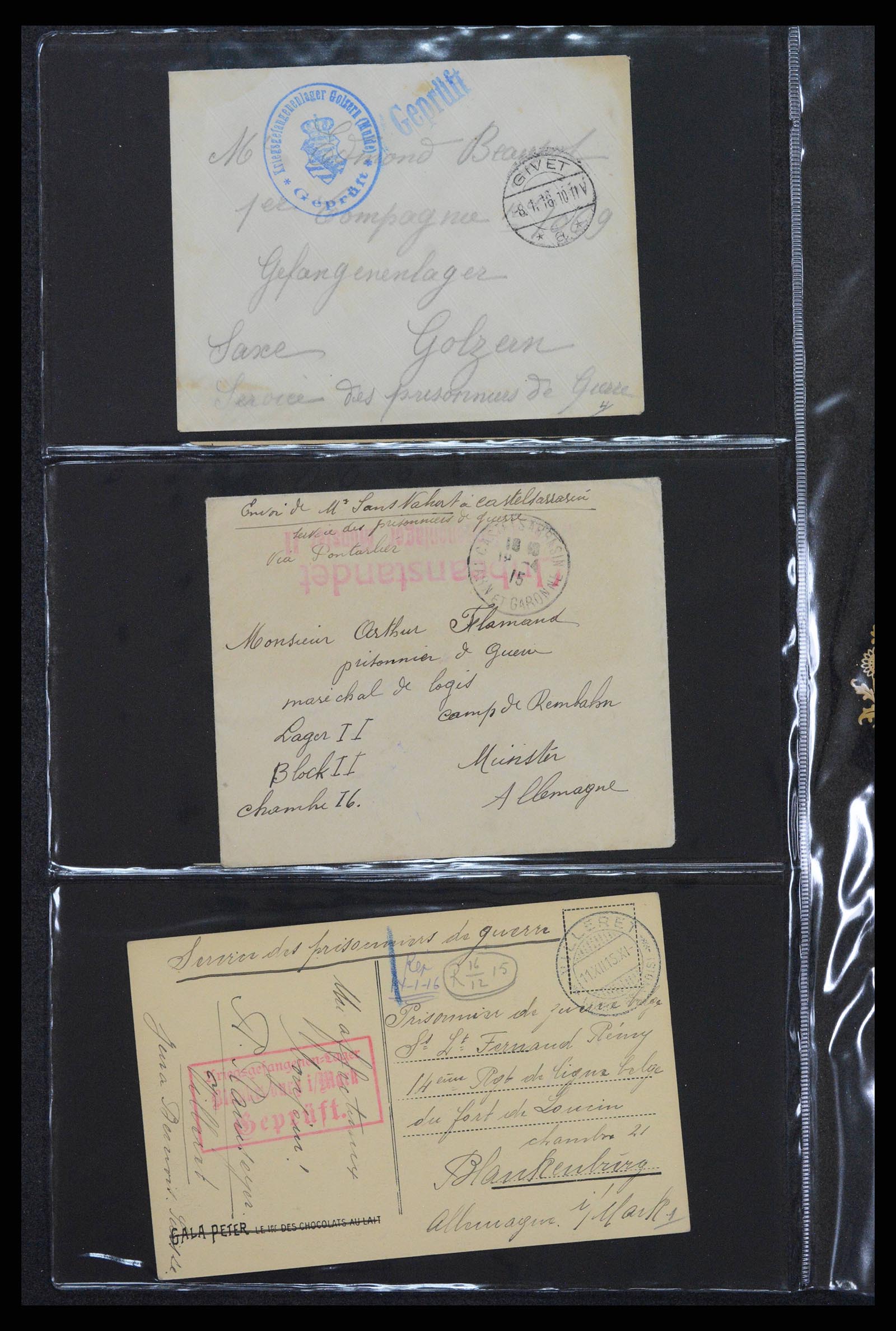 38760 0589 - Postzegelverzameling 38760 Brieven 1e wereldoorlog 1914-1918.