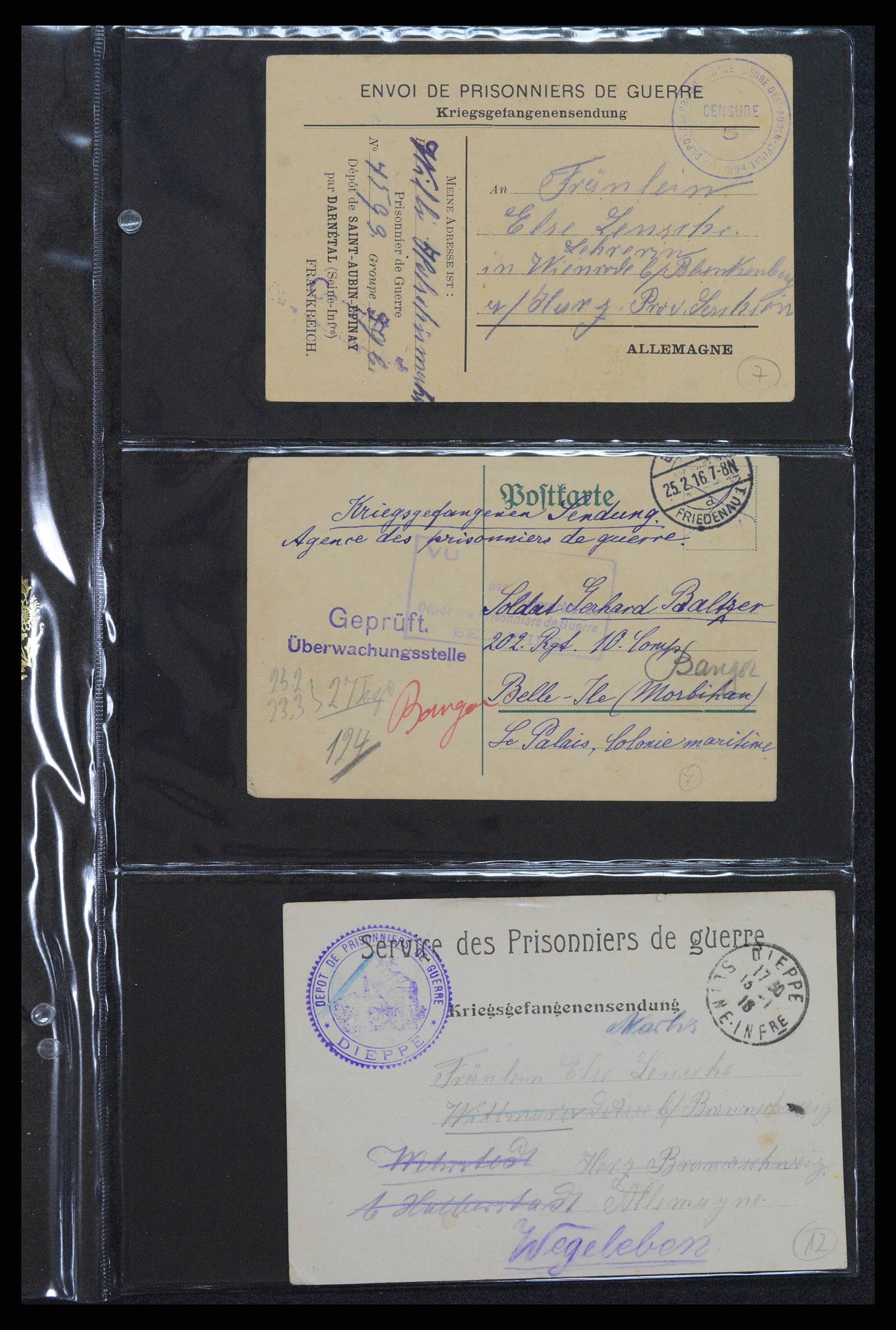 38760 0590 - Postzegelverzameling 38760 Brieven 1e wereldoorlog 1914-1918.