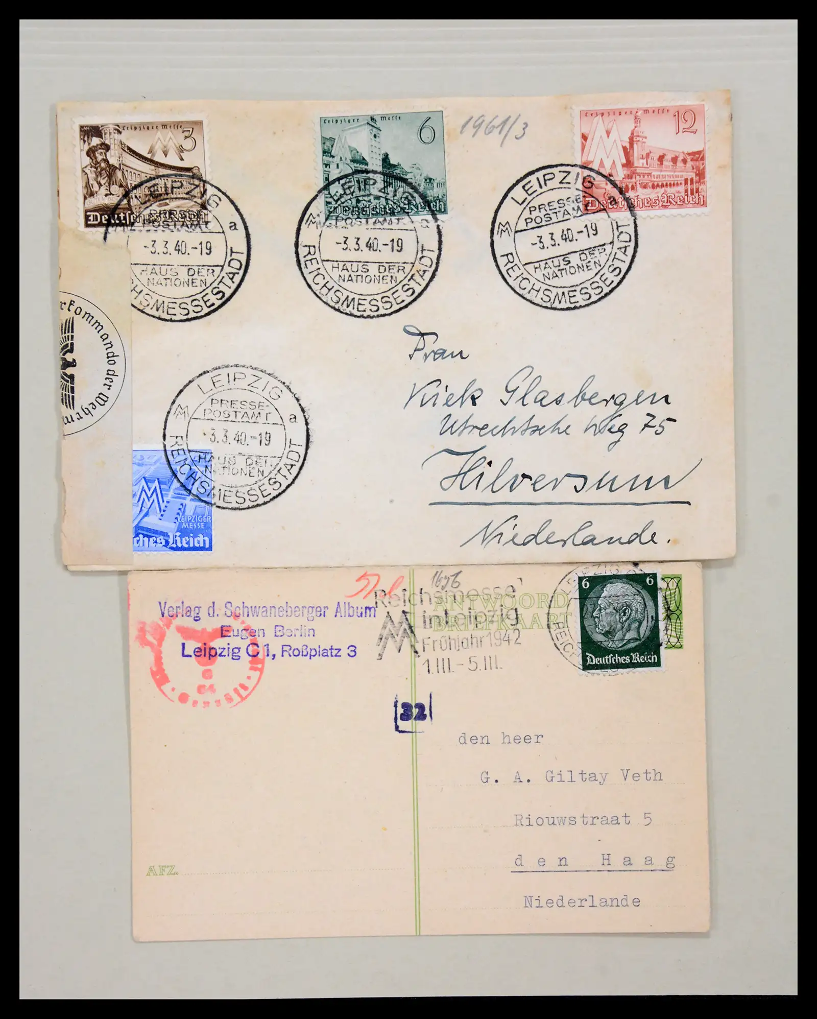 38762 0002 - Postzegelverzameling 38762 Wereld brieven 1880-1945.