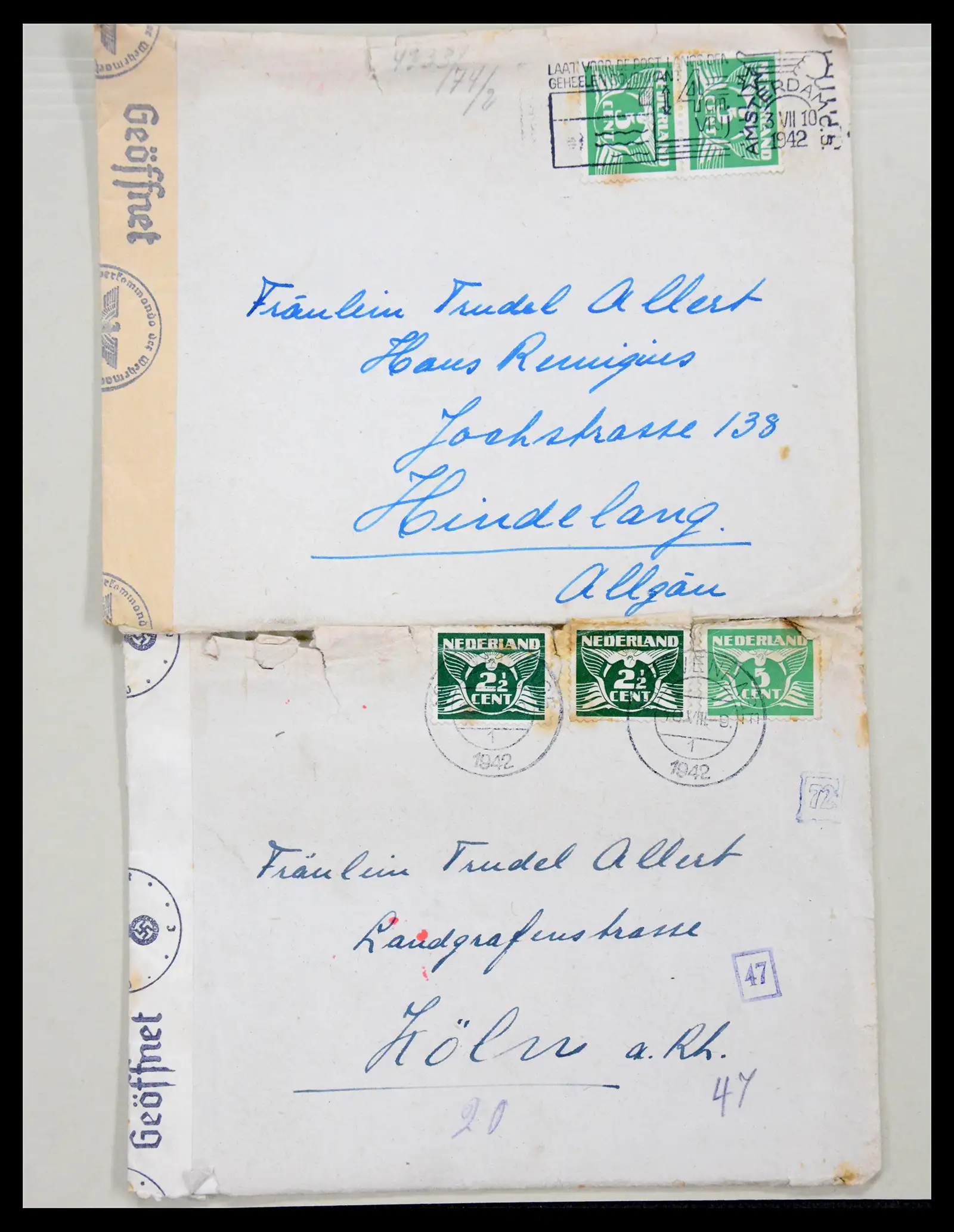 38762 0008 - Postzegelverzameling 38762 Wereld brieven 1880-1945.