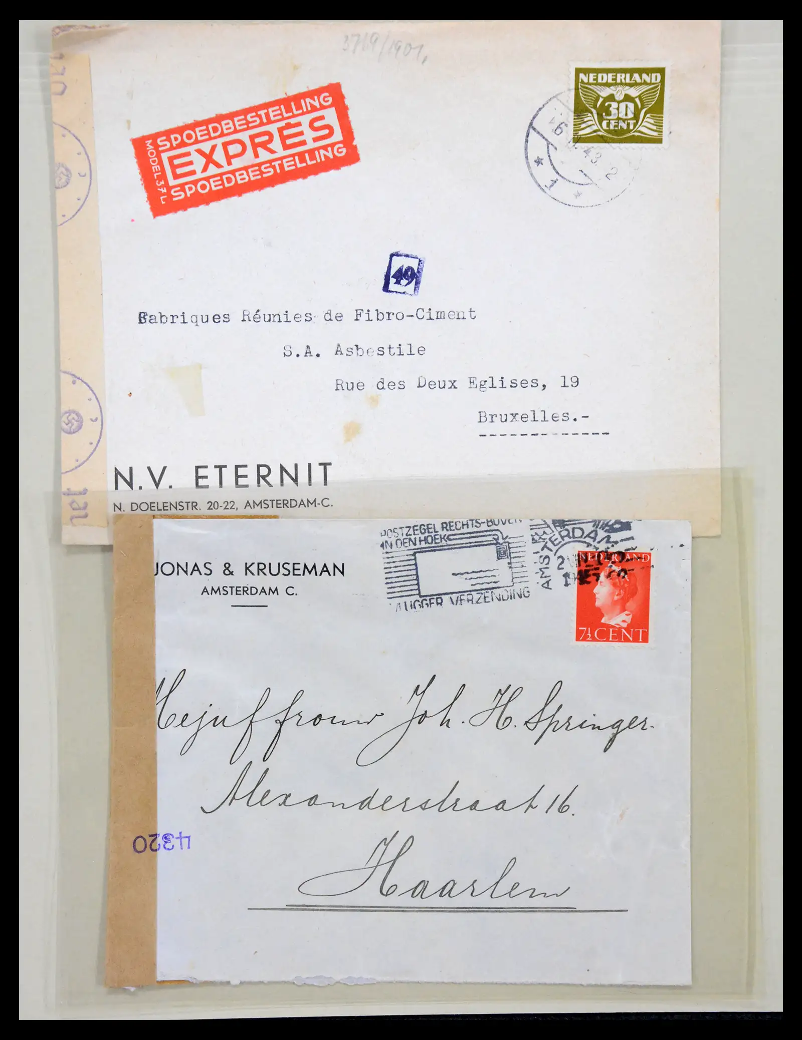 38762 0009 - Postzegelverzameling 38762 Wereld brieven 1880-1945.