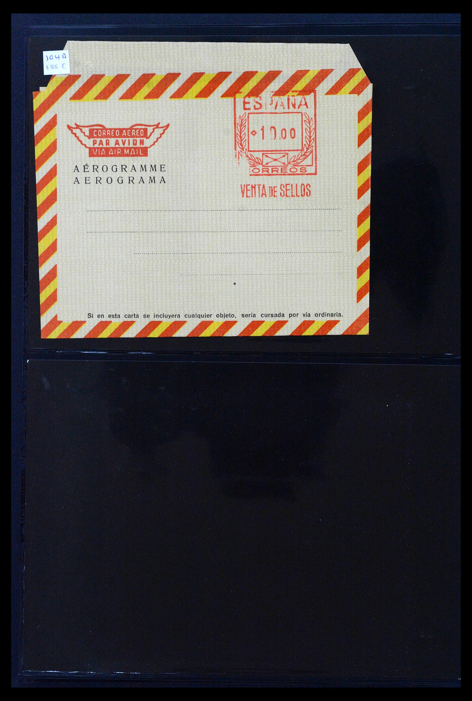 38764 0050 - Postzegelverzameling 38764 Spanje aerogrammen 1940-1986.