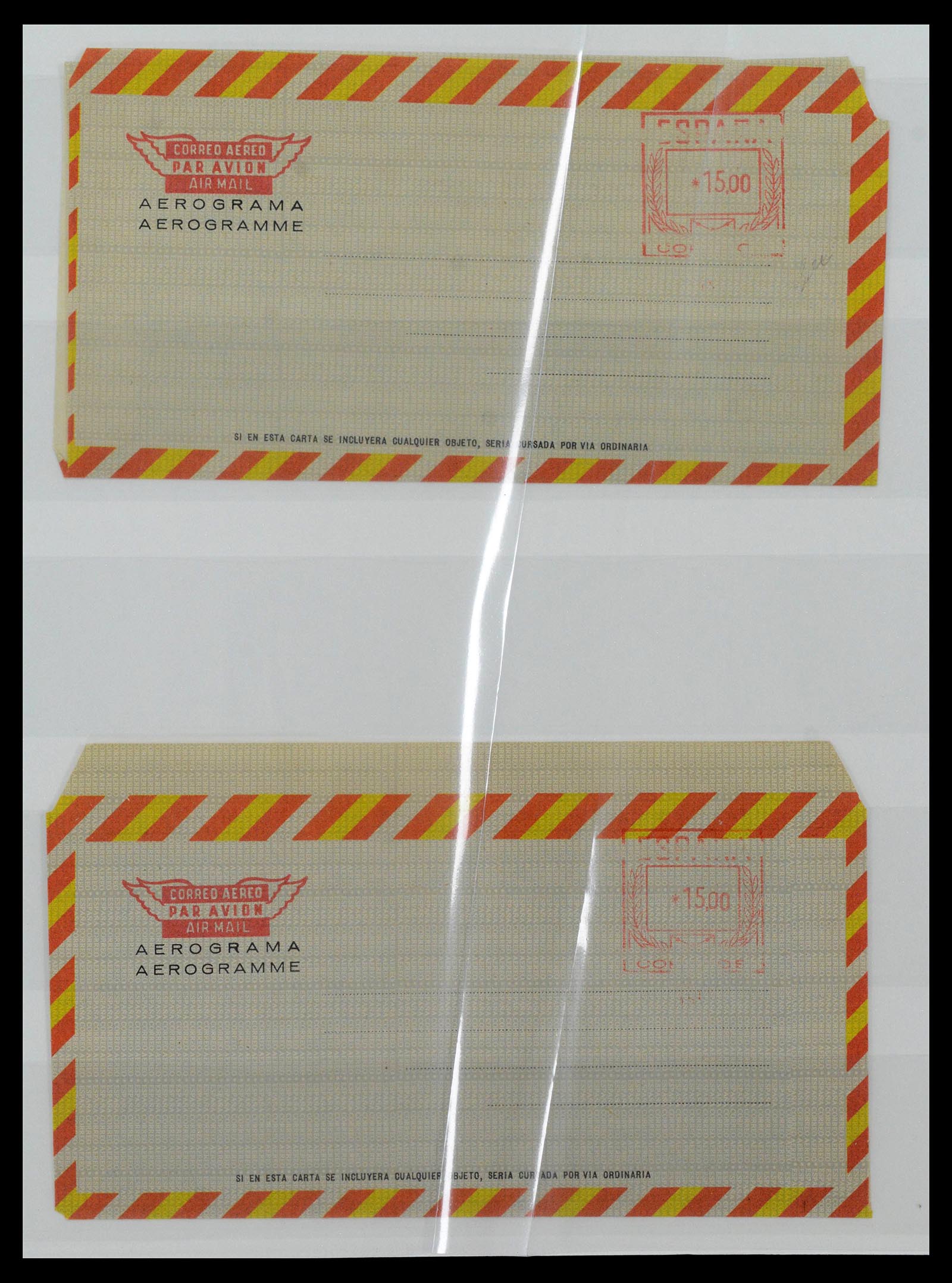 38764 0058 - Postzegelverzameling 38764 Spanje aerogrammen 1940-1986.