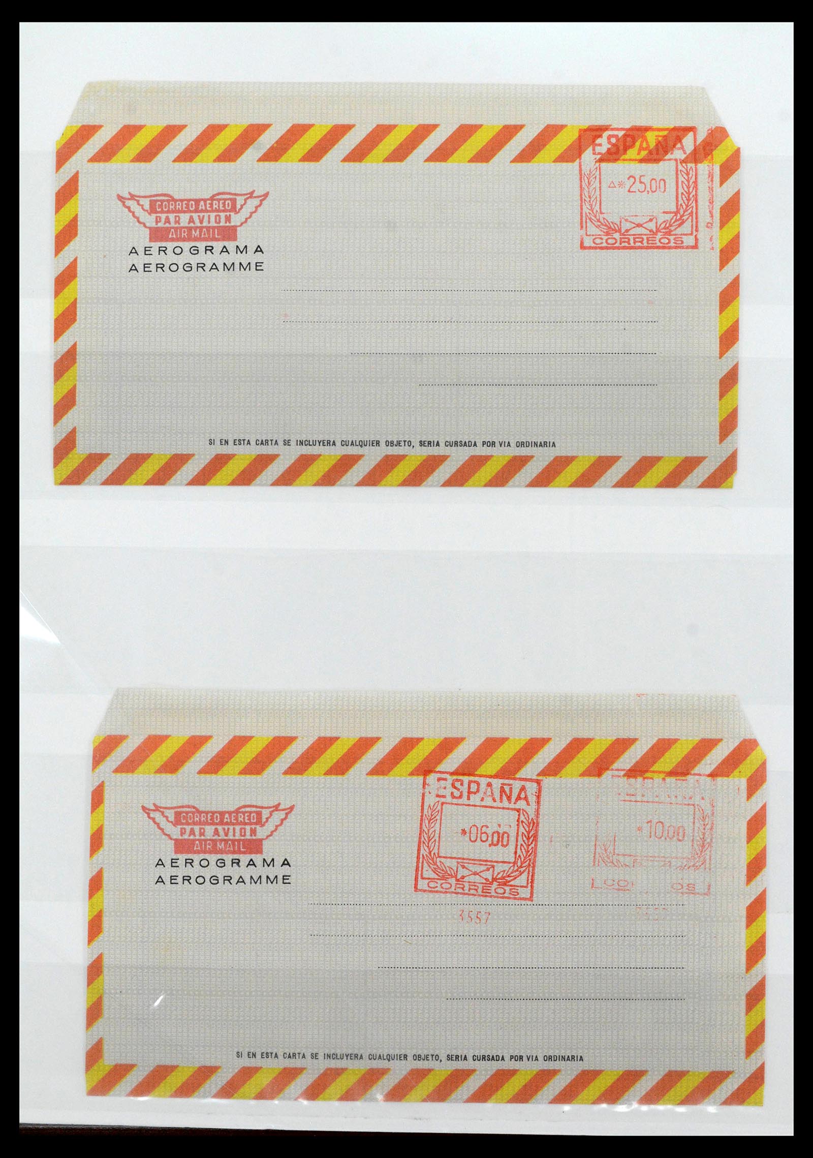 38764 0061 - Postzegelverzameling 38764 Spanje aerogrammen 1940-1986.