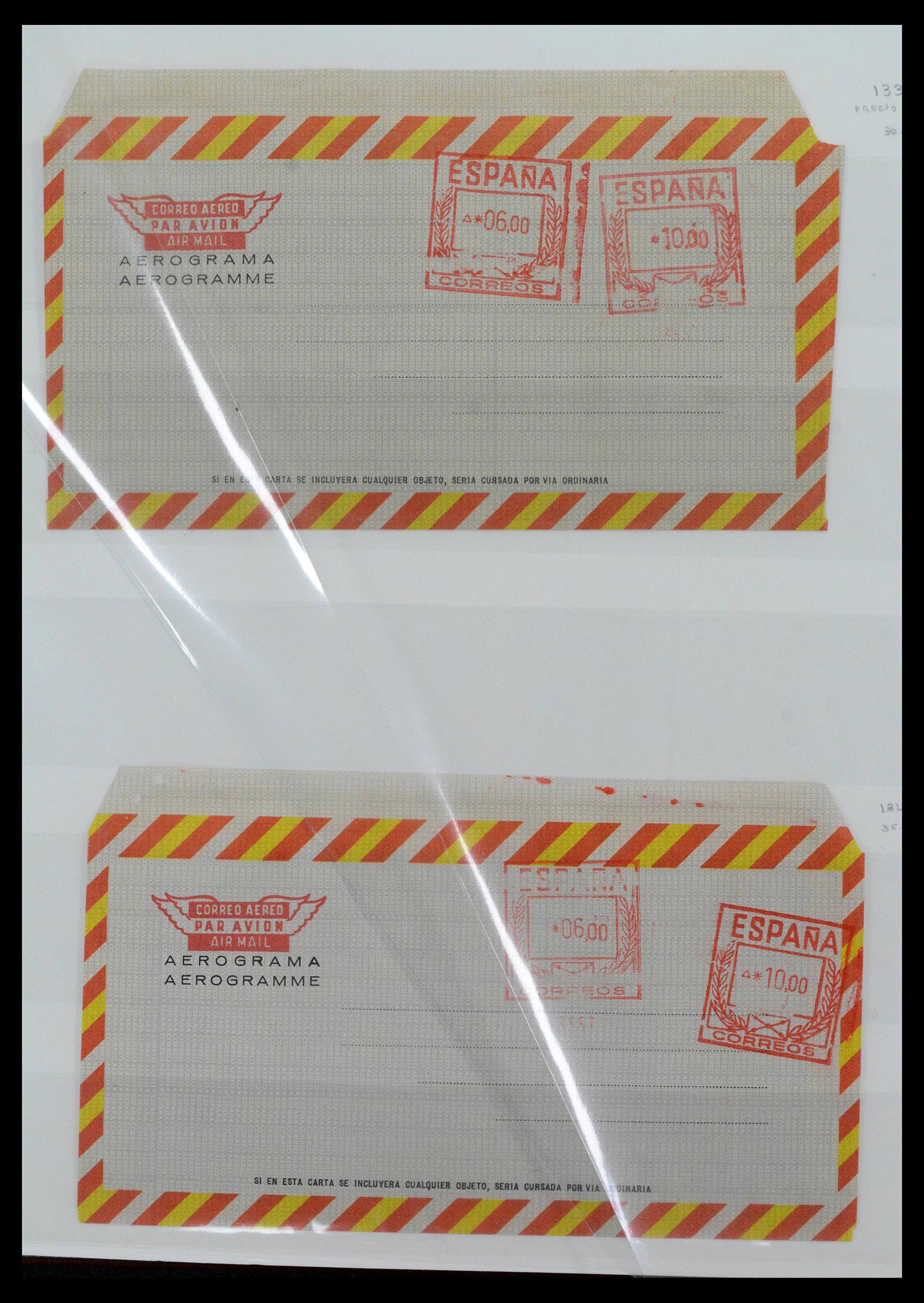 38764 0063 - Postzegelverzameling 38764 Spanje aerogrammen 1940-1986.