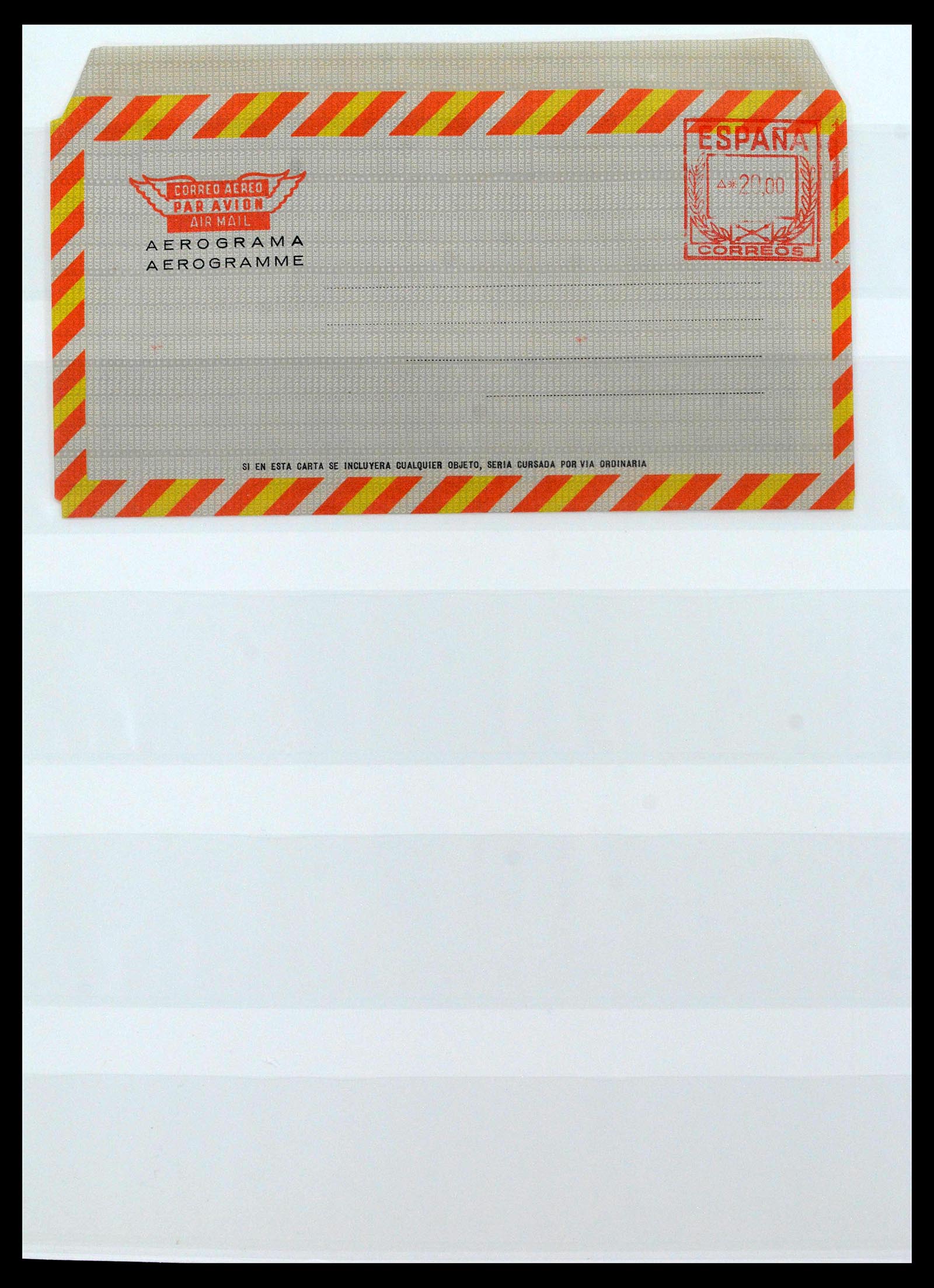 38764 0067 - Postzegelverzameling 38764 Spanje aerogrammen 1940-1986.