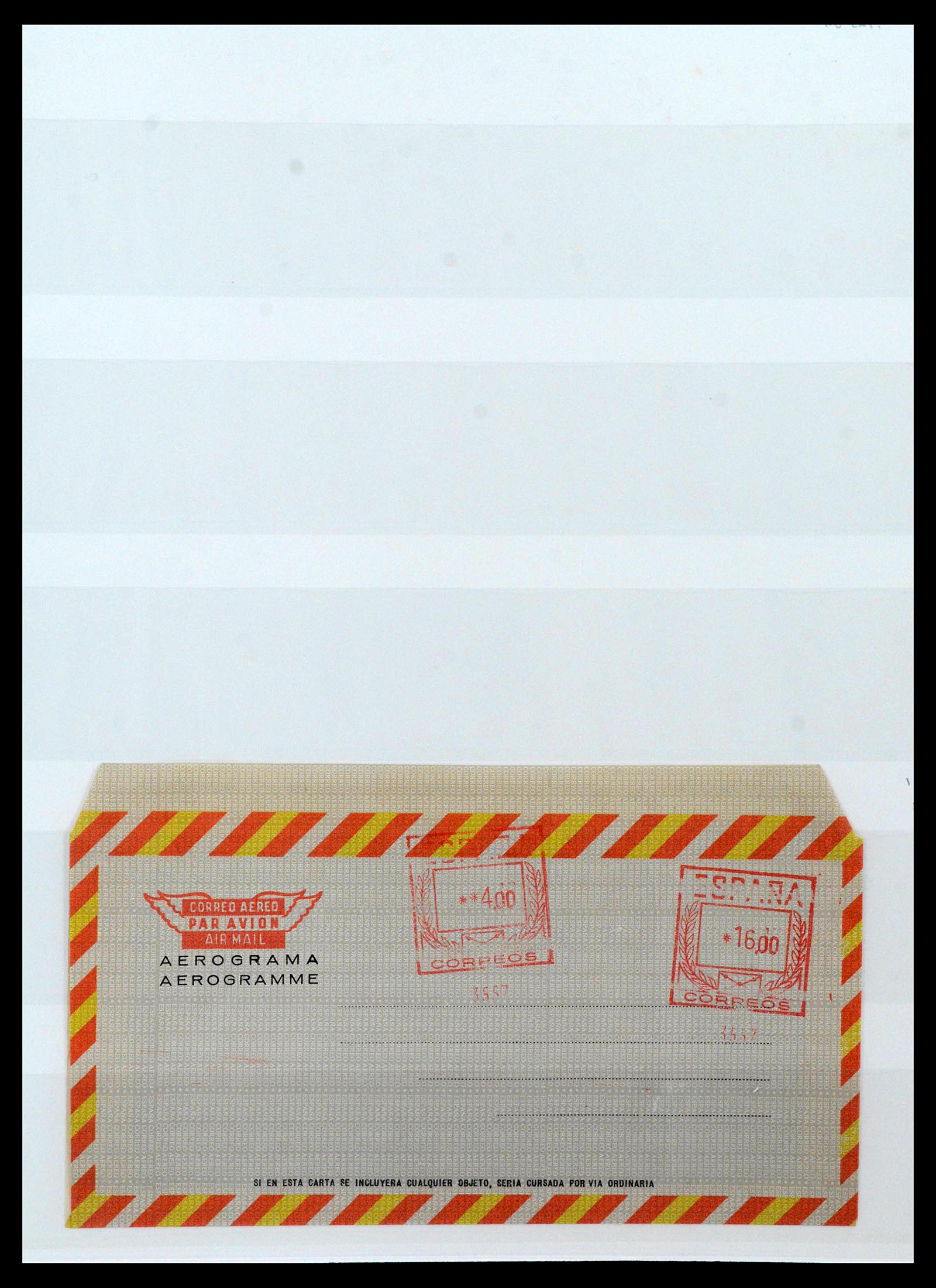 38764 0070 - Postzegelverzameling 38764 Spanje aerogrammen 1940-1986.